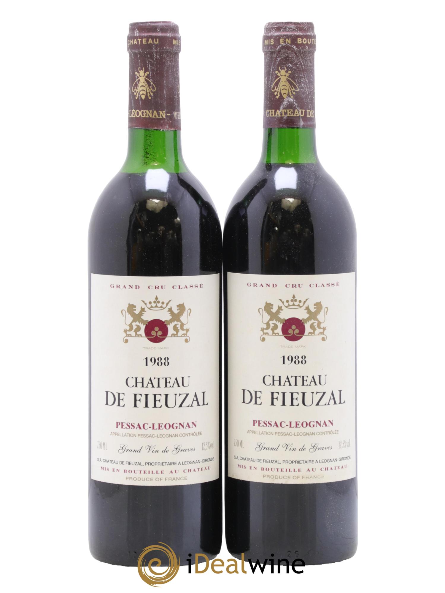 Château de Fieuzal Cru Classé de Graves 1988 - Posten von 2 Flaschen - 0