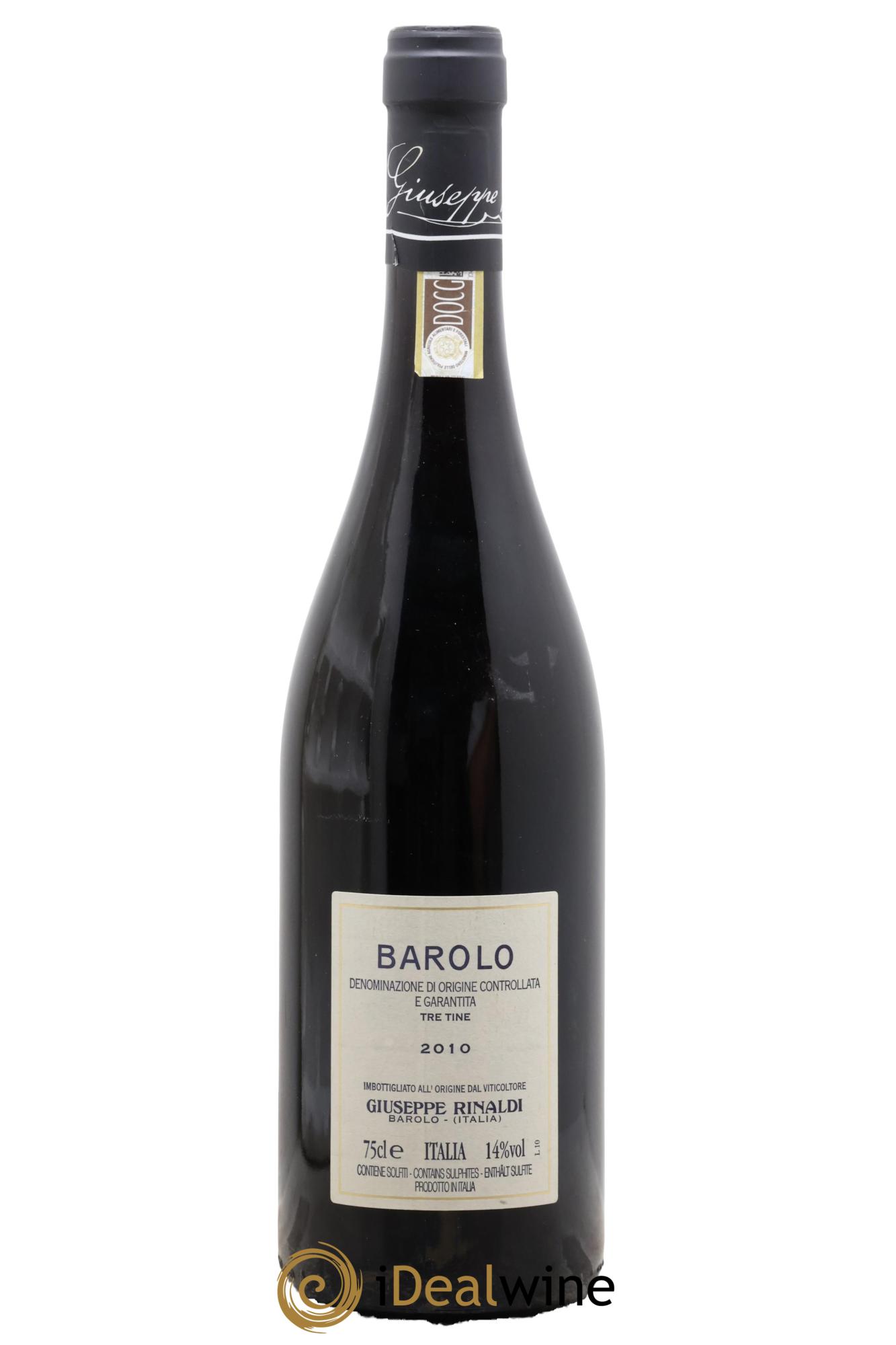 Barolo DOCG Tre Tine Giuseppe Rinaldi 2010 - Lot de 1 bouteille - 1
