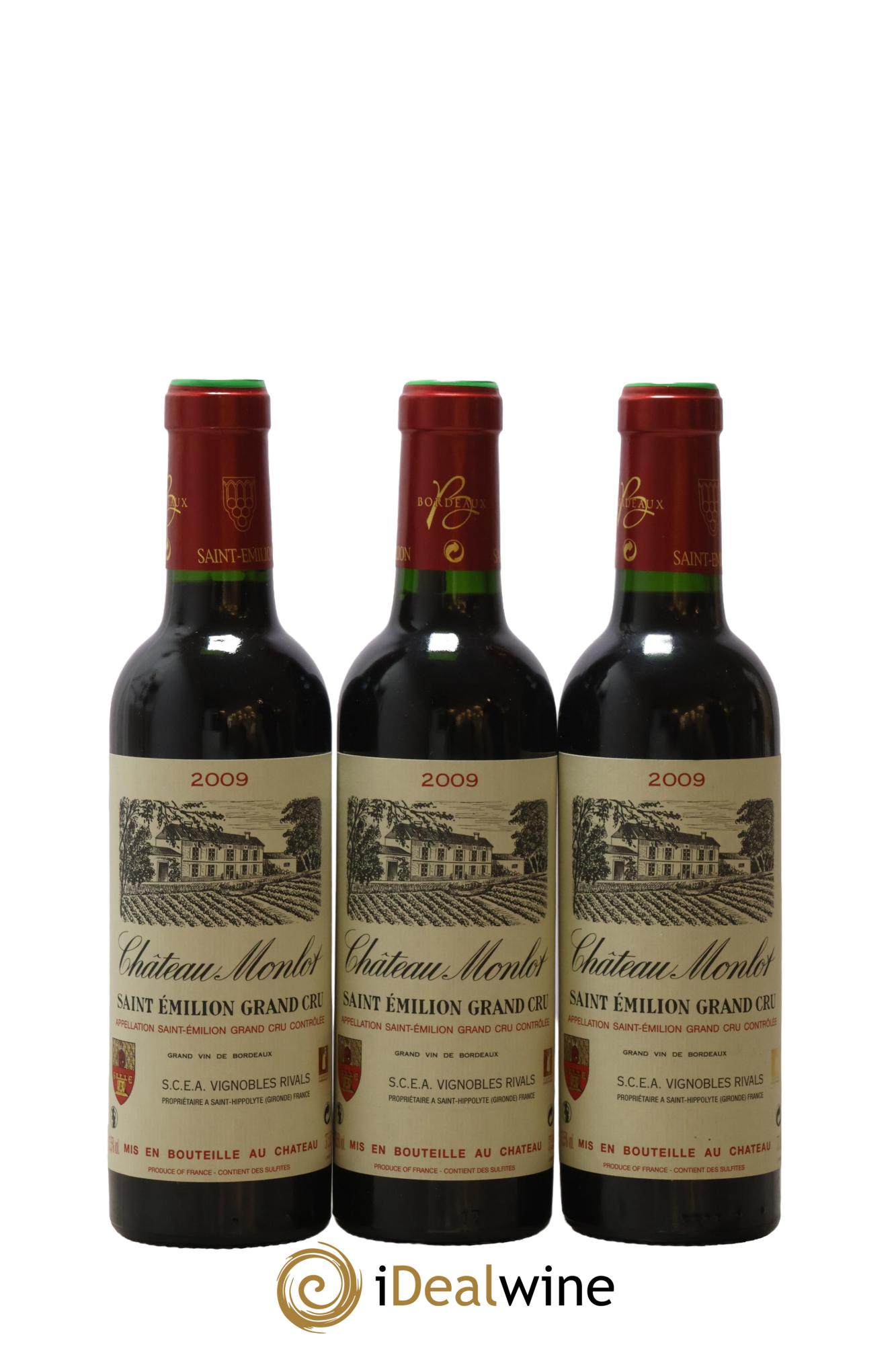 Château Monlot Grand Cru 2009 - Lot of 3 half-bottles - 0