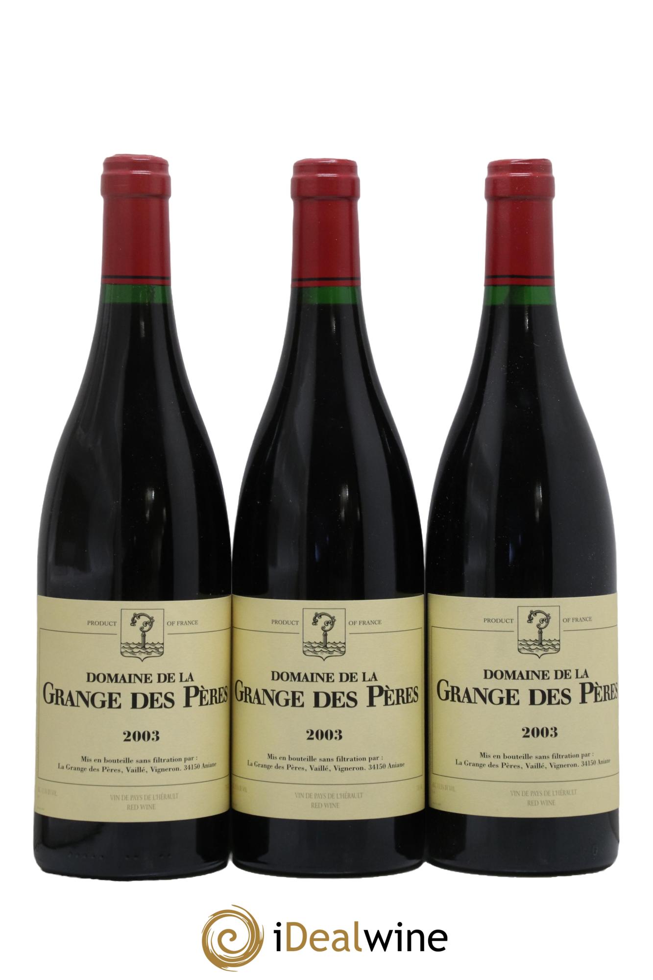 Pays d'Hérault Grange des Pères Laurent Vaillé 2003 - Lot de 3 bouteilles - 0