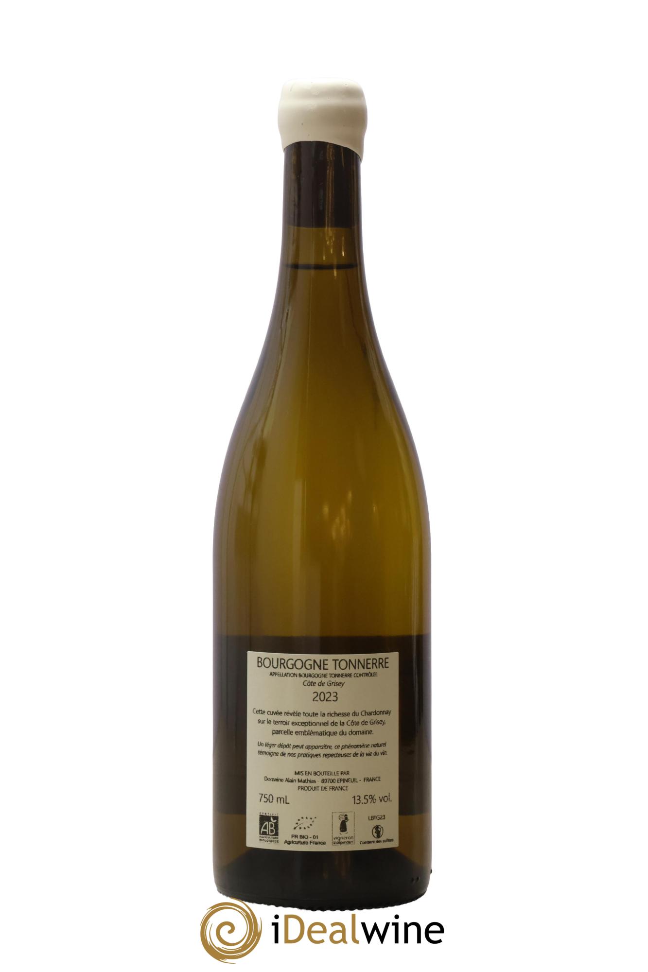Bourgogne Tonnerre Côte de Grisey Alain Mathias 2023 - Lot de 1 bouteille - 1