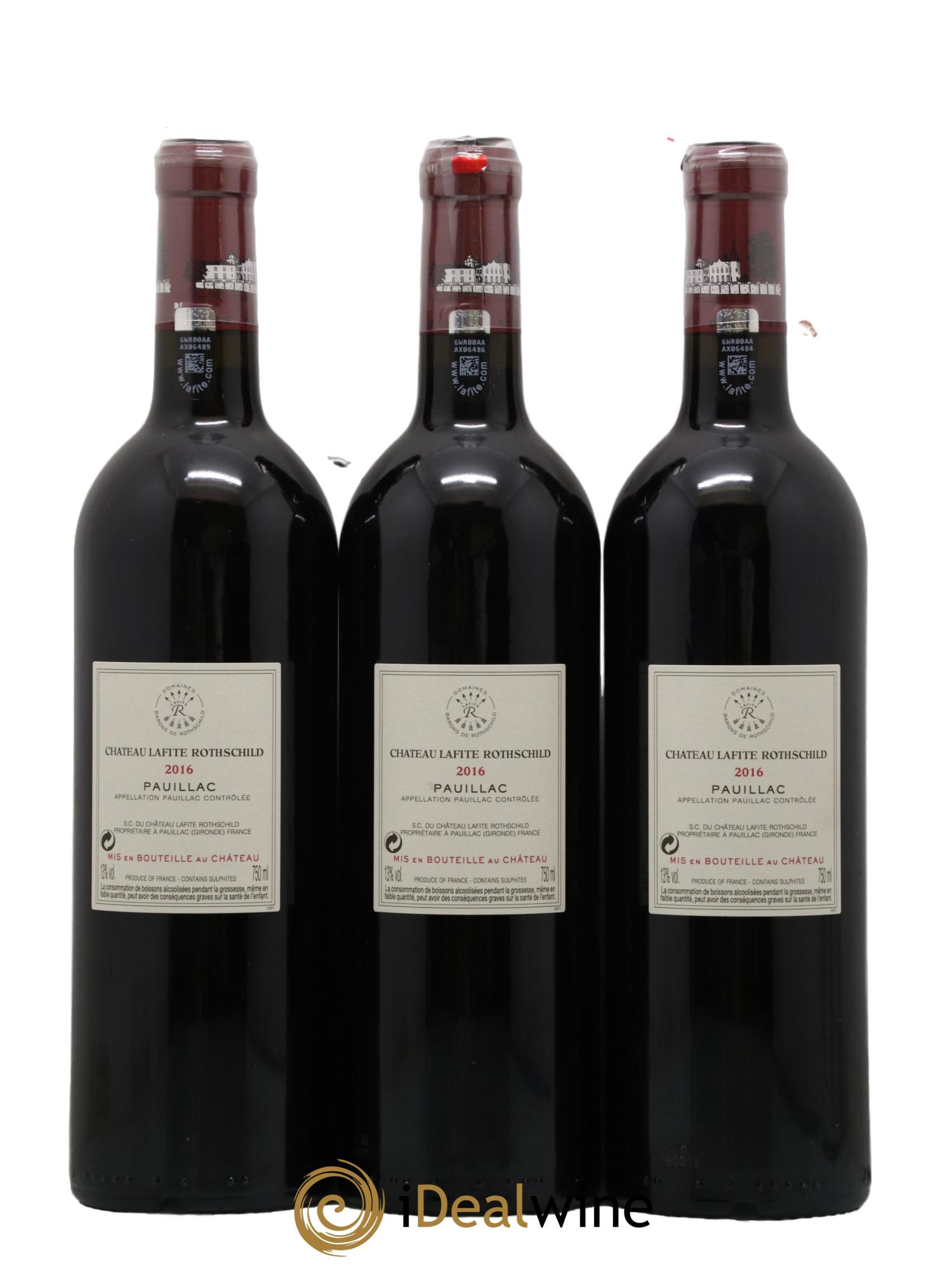 Château Lafite Rothschild 1er Grand Cru Classé 2016 - Posten von 3 Flaschen - 1