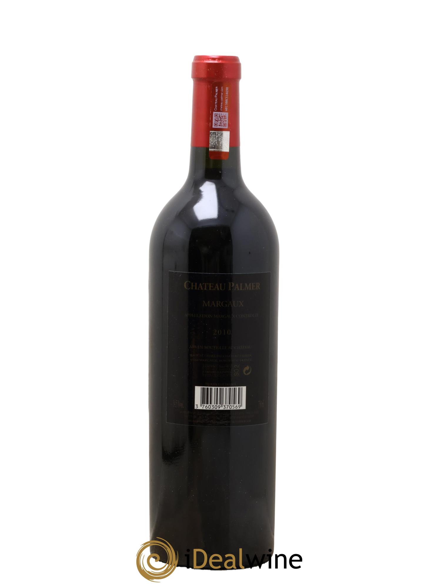 Château Palmer 3ème Grand Cru Classé 2010 - Posten von 1 Flasche - 2