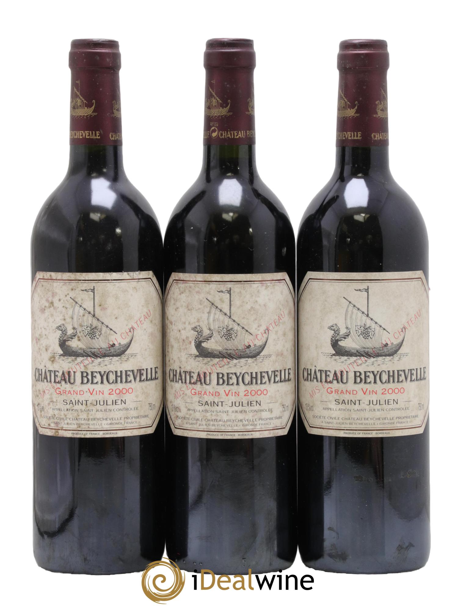 Château Beychevelle 4ème Grand Cru Classé 2000 - Lot of 3 bottles - 0