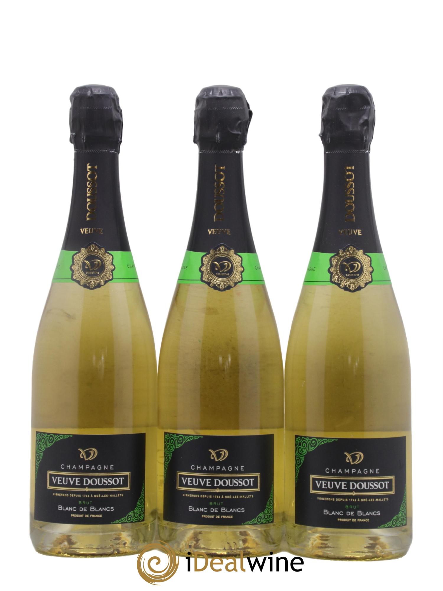 Champagne Brut Blanc de Blancs Veuve Doussot - Lot de 3 bouteilles - 0