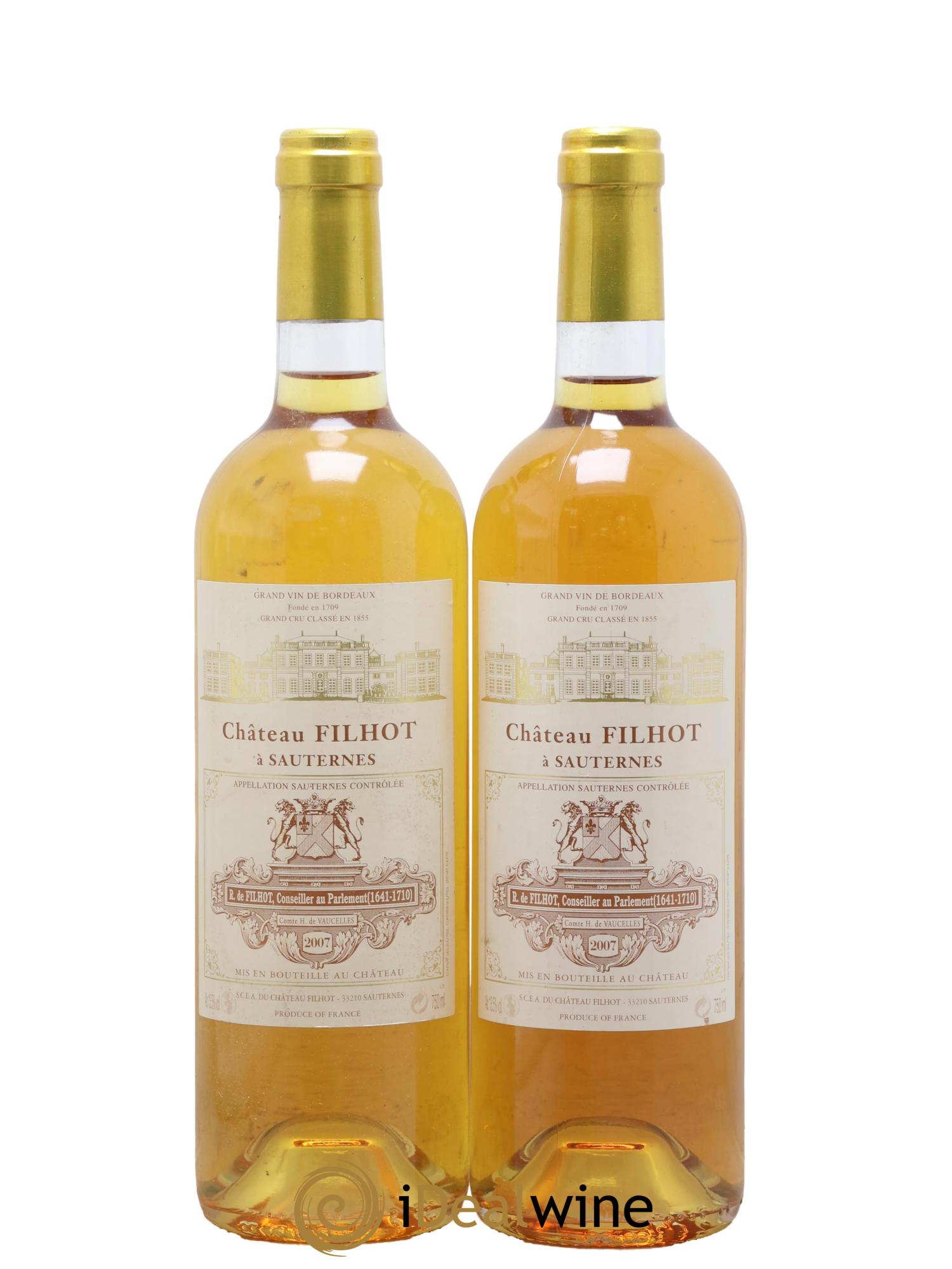 Château Filhot 2ème Grand Cru Classé 2007 - Lotto di 2 bottiglie - 0