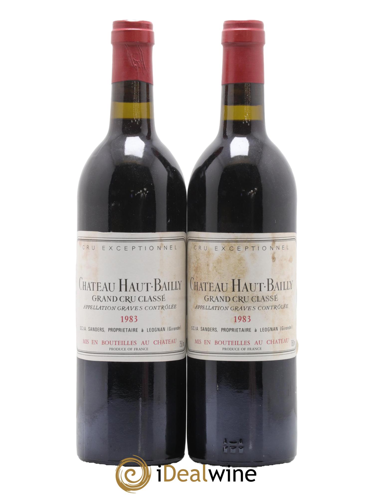 Château Haut-Bailly Cru Classé de Graves 1983 - Lot de 2 bouteilles - 0