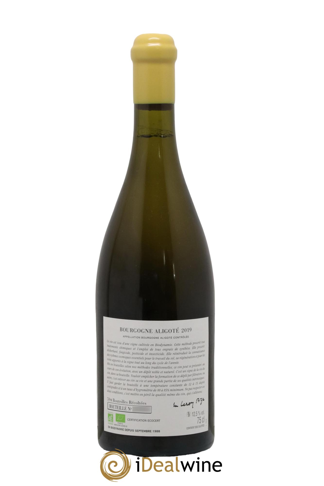 Bourgogne Aligoté Sous Chatelet d'Auvenay (Domaine) 2019 - Lot of 1 bottle - 1