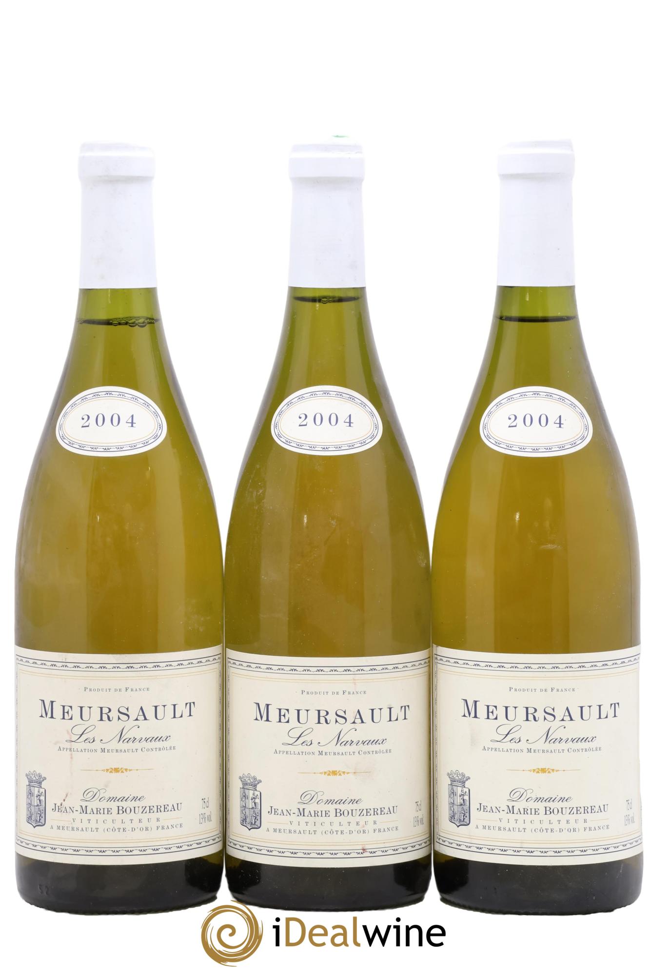 Meursault Les Narvaux Jean-Marie Bouzereau 2004 - Lot de 3 bouteilles - 0