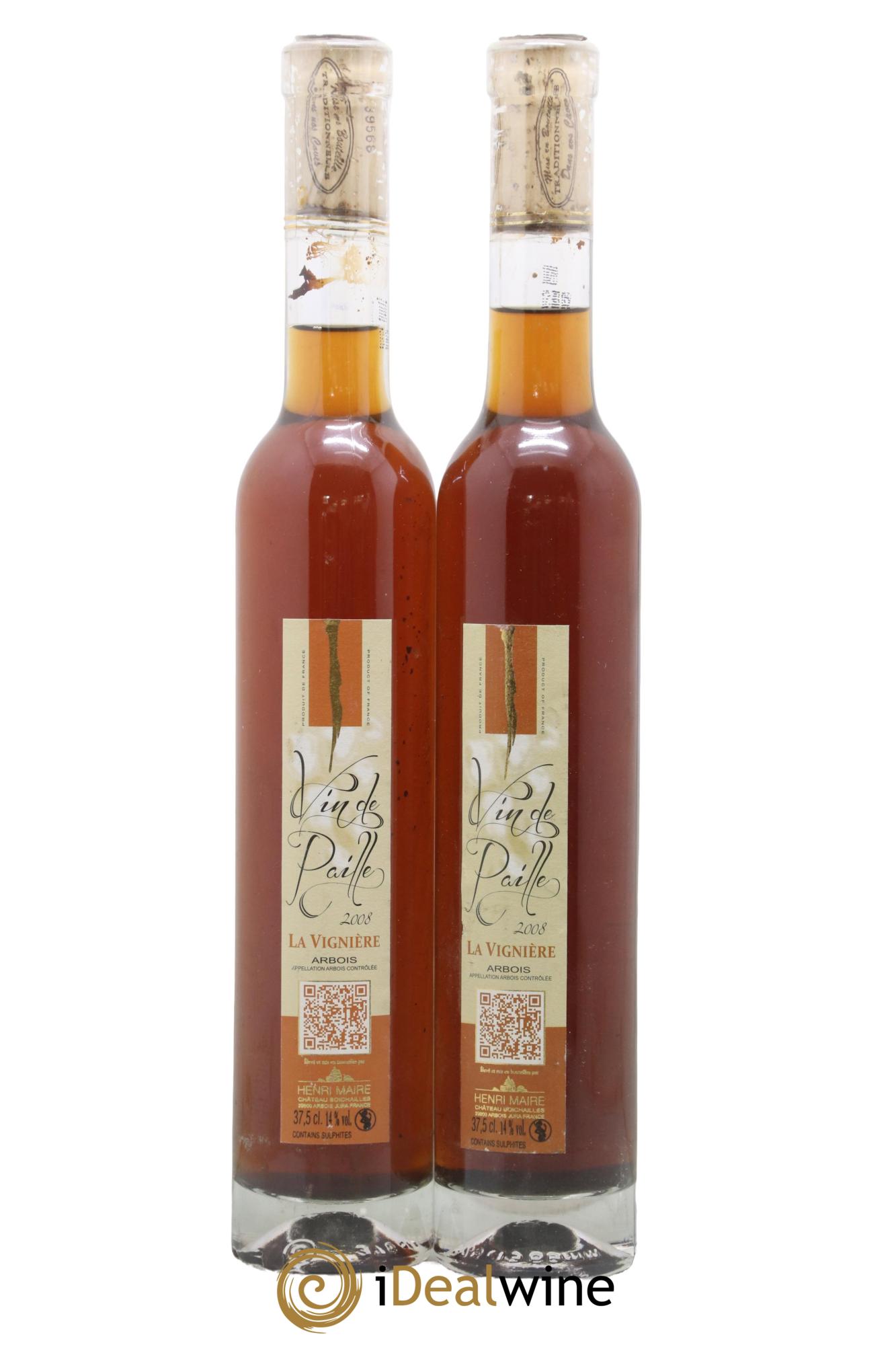 Arbois Vin de Paille La Vignière Henri Maire 2008 - Posten von 2 Demi-Flaschen - 0