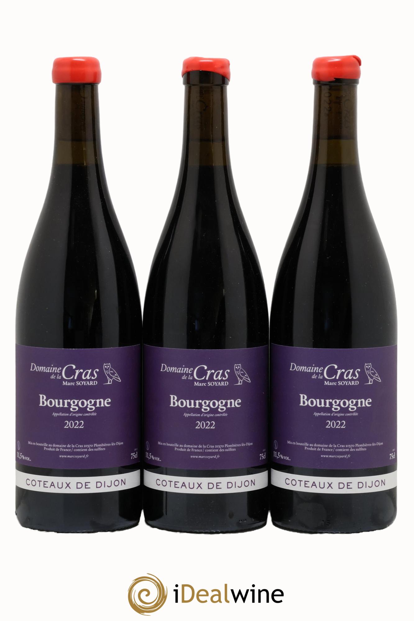 Côteaux de Dijon Domaine de la Cras - Marc Soyard 2022 - Posten von 3 Flaschen - 0