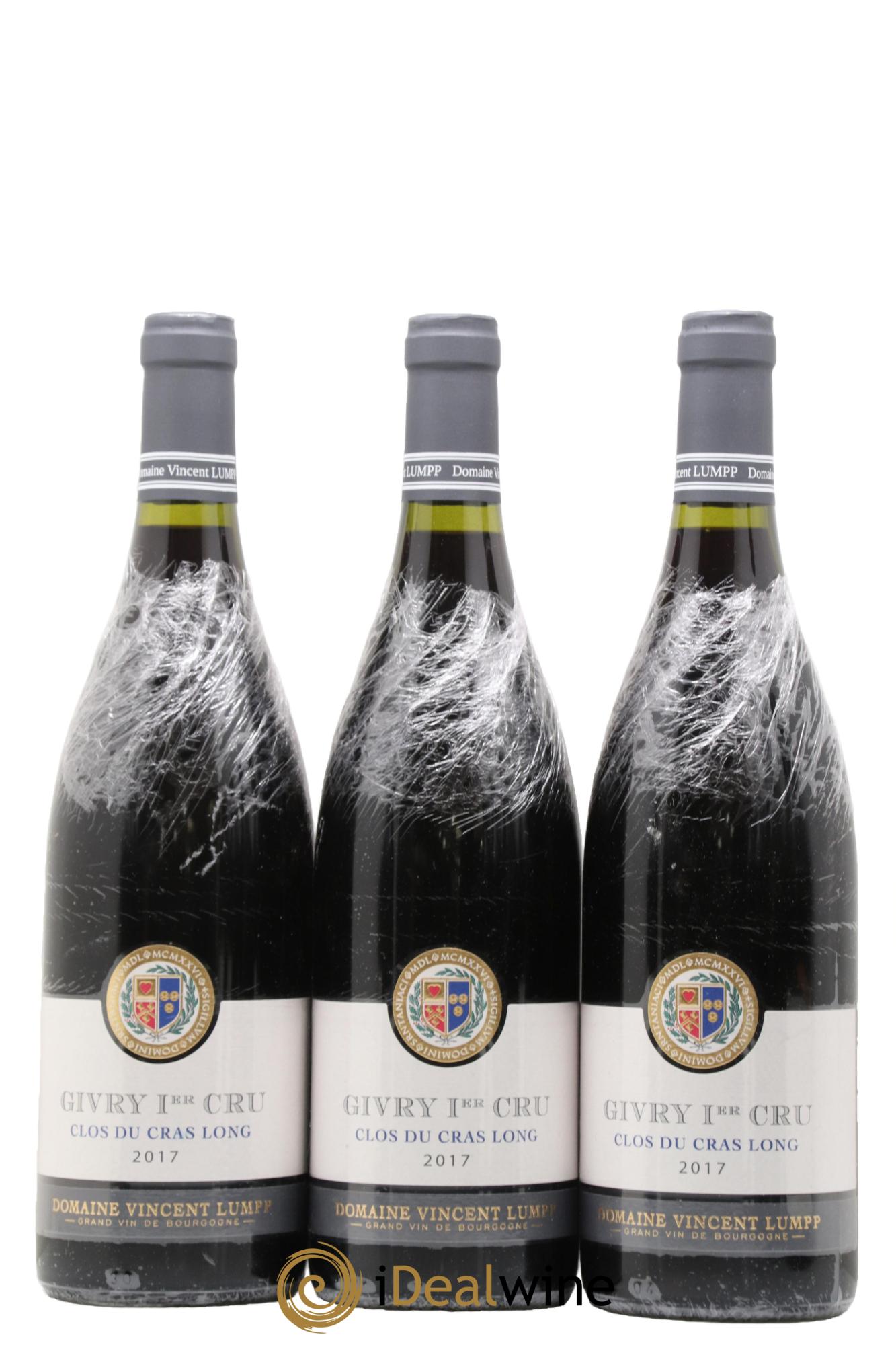Givry 1er Cru Clos du Cras Long Vincent Lumpp (Domaine) 2017 - Lot de 3 bouteilles - 0