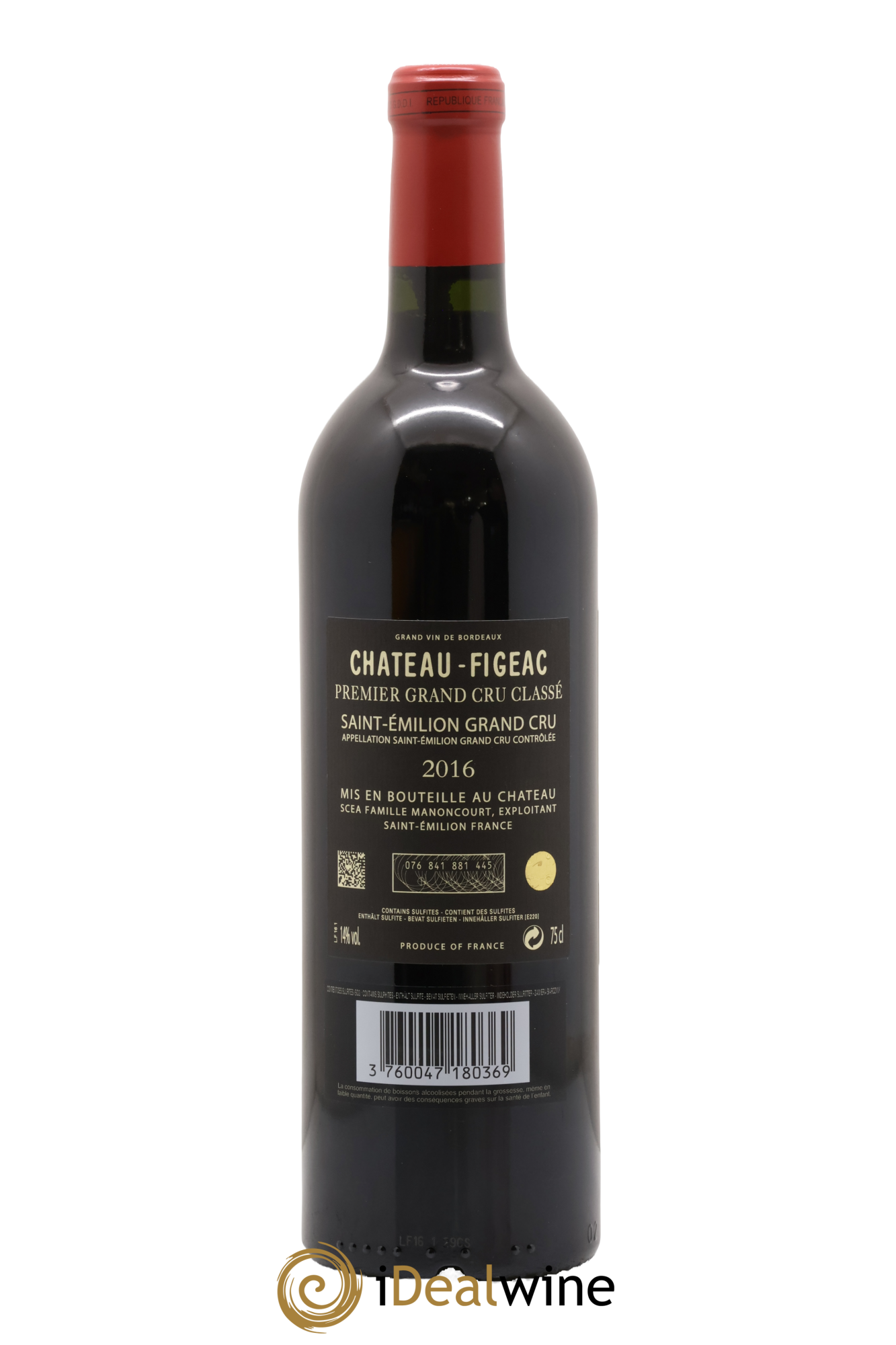 Château Figeac 1er Grand Cru Classé A 2016 - Lot de 1 bouteille - 1