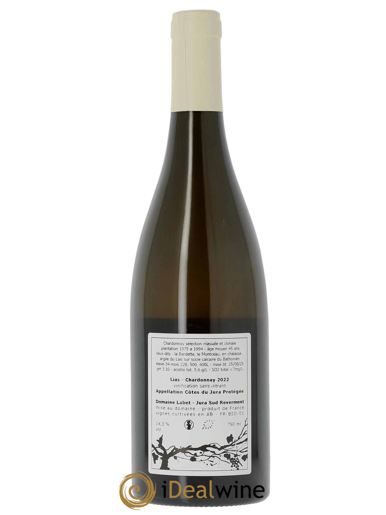 Côtes du Jura Chardonnay Lias Romain - Julien  - Charline Labet 2022 - Lotto di 1 bottiglia - 1