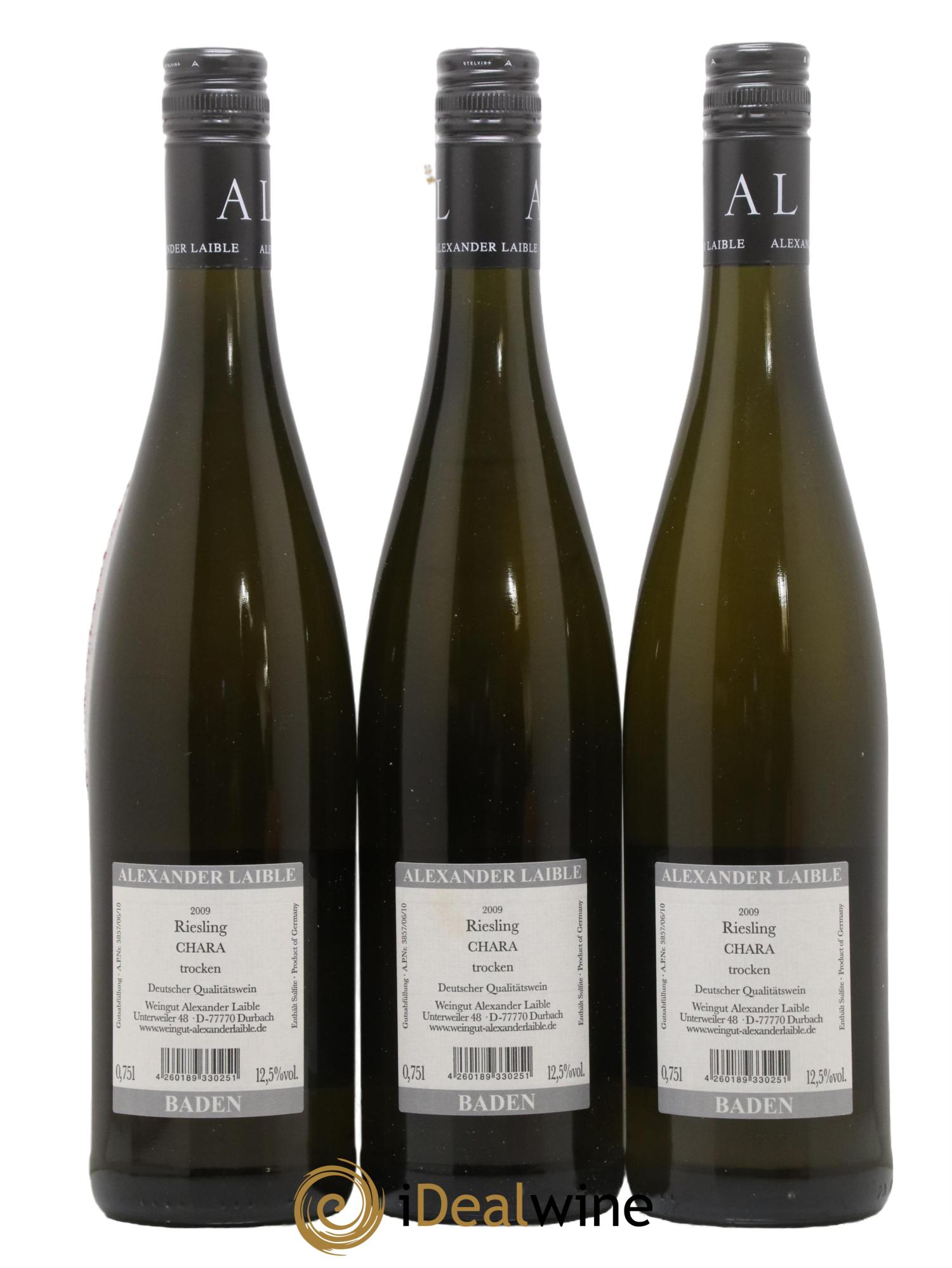 Allemagne Pays de Bade Riesling Trocken Chara *** Weingut Alexander Laible 2009 - Lot de 3 bouteilles - 1