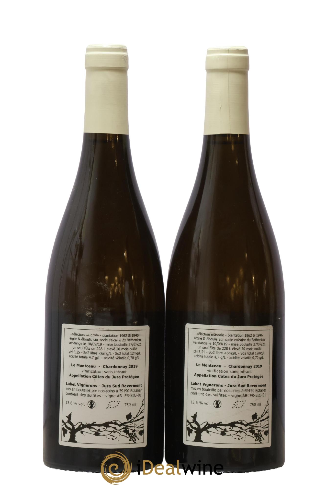Côtes du Jura Chardonnay Le Montceau Romain - Julien  - Charline Labet 2019 - Lotto di 2 bottiglie - 1