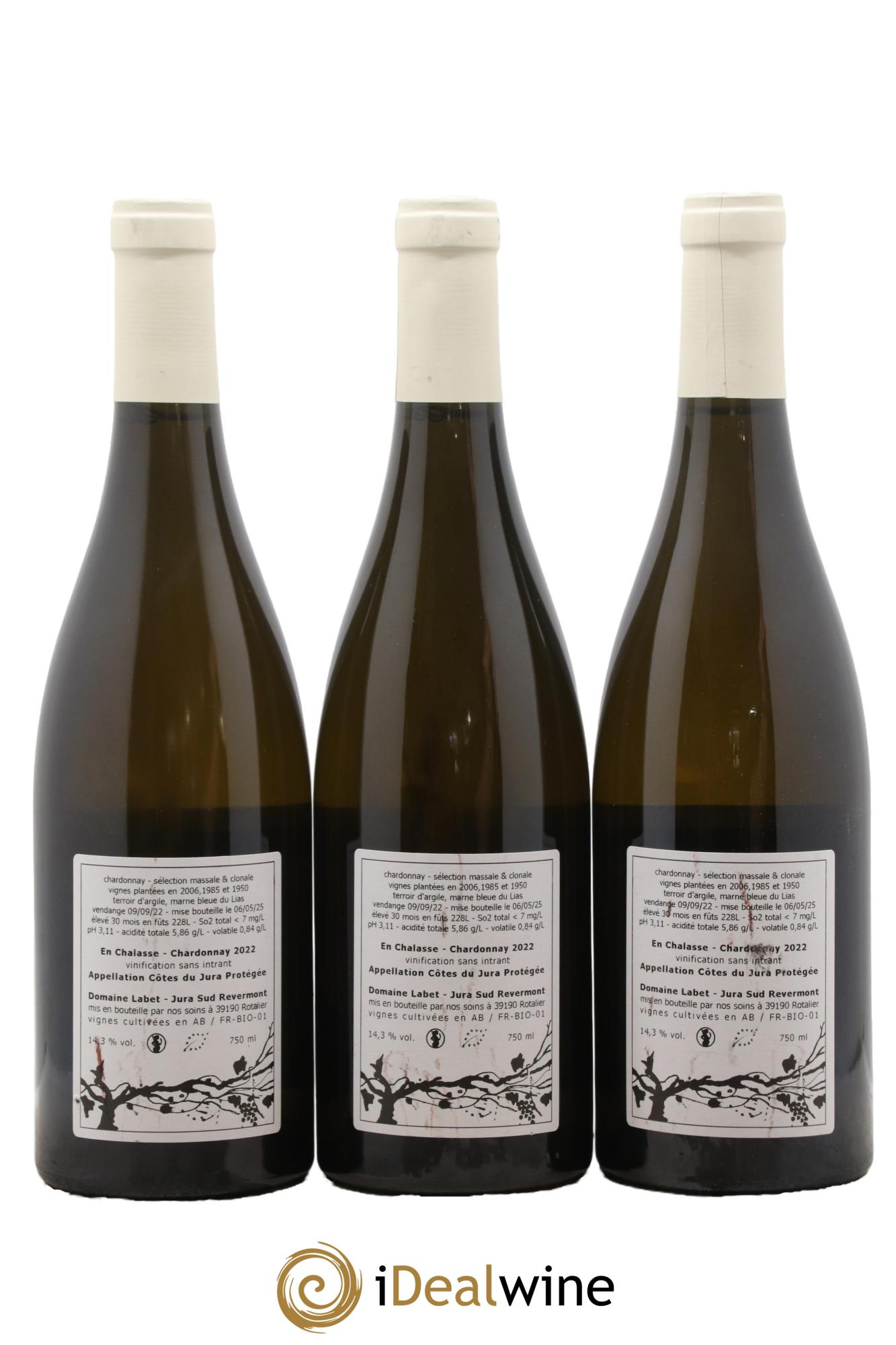 Côtes du Jura Chardonnay En Chalasse Romain - Julien - Charline Labet 2022 - Lot de 3 bouteilles - 1