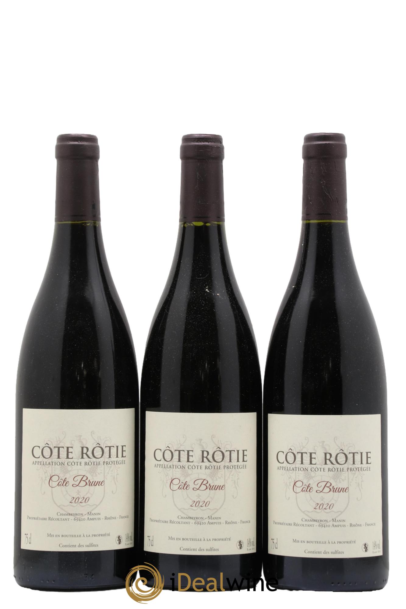 Côte-Rôtie Côte Brune Chambeyron Manin 2020 - Lot de 3 bouteilles - 0