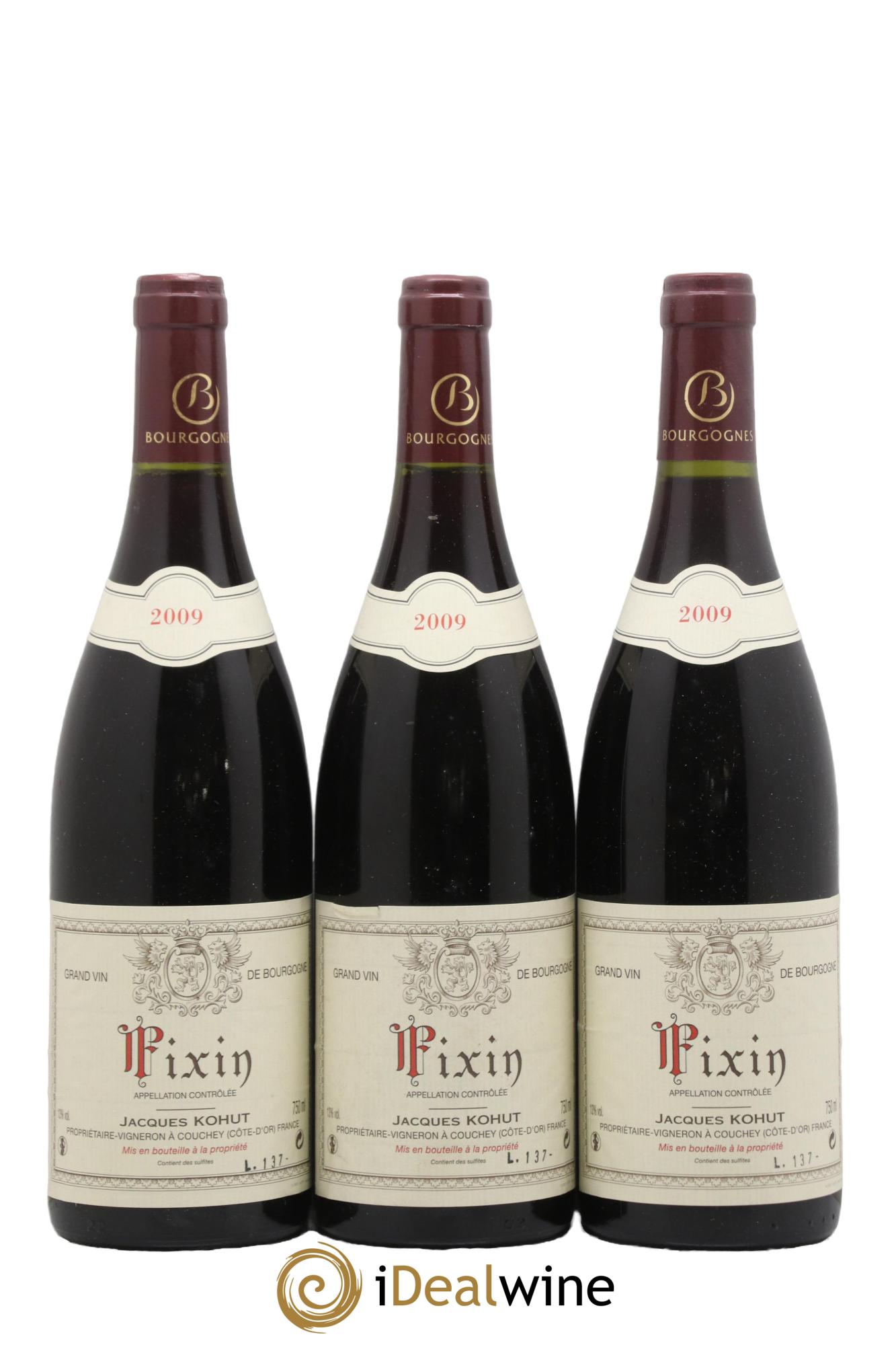 Fixin Jacques Kohut 2009 - Lot de 3 bouteilles - 0