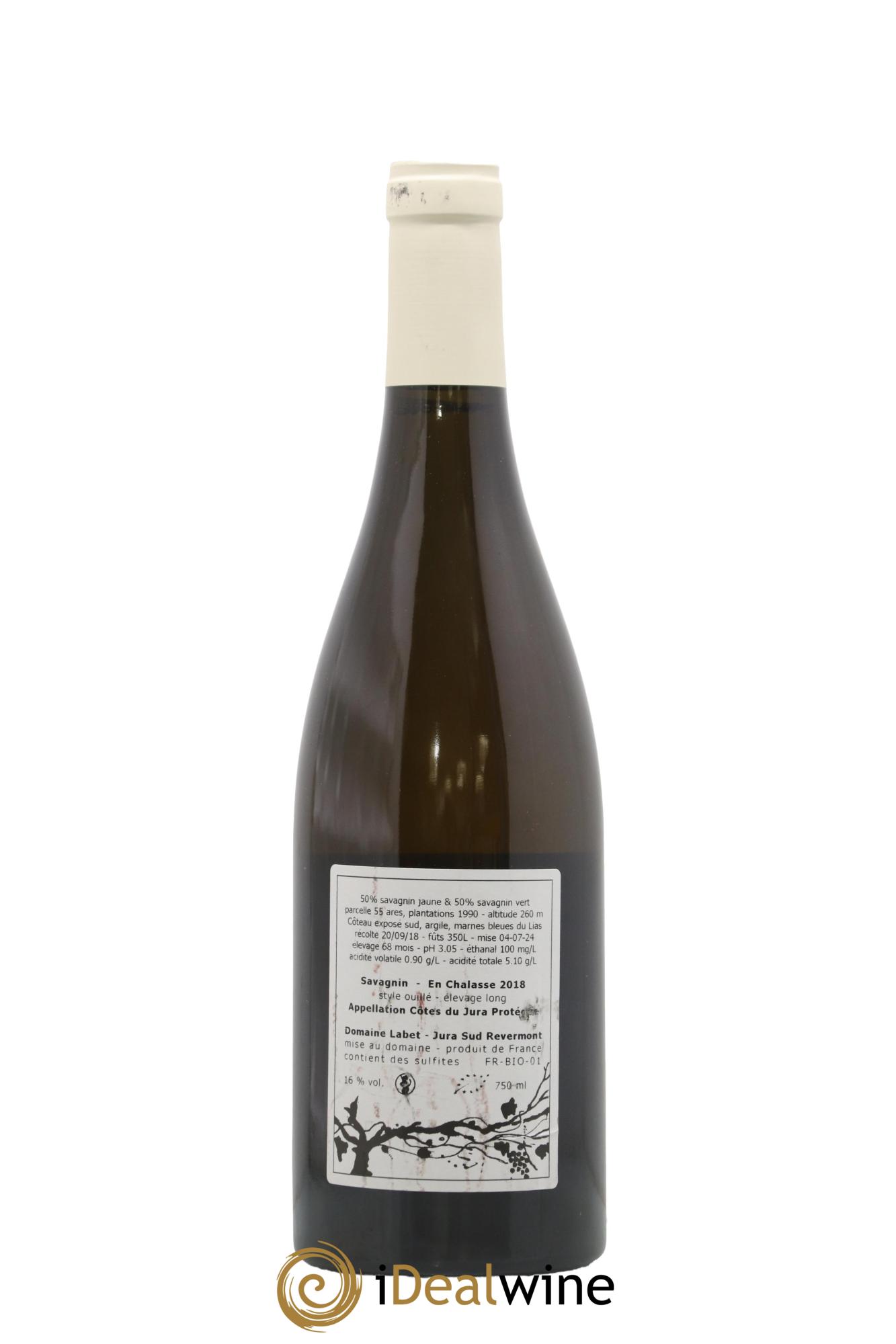 Côtes du Jura Savagnin en Chalasse Elevage Long Romain - Julien  - Charline Labet 2018 - Lot of 1 bottle - 1