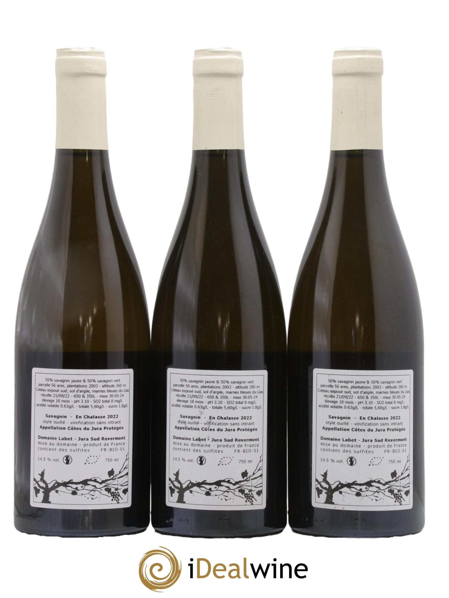 Côtes du Jura Savagnin en Chalasse Romain - Julien  - Charline Labet  2022 - Lotto di 3 bottiglie - 1
