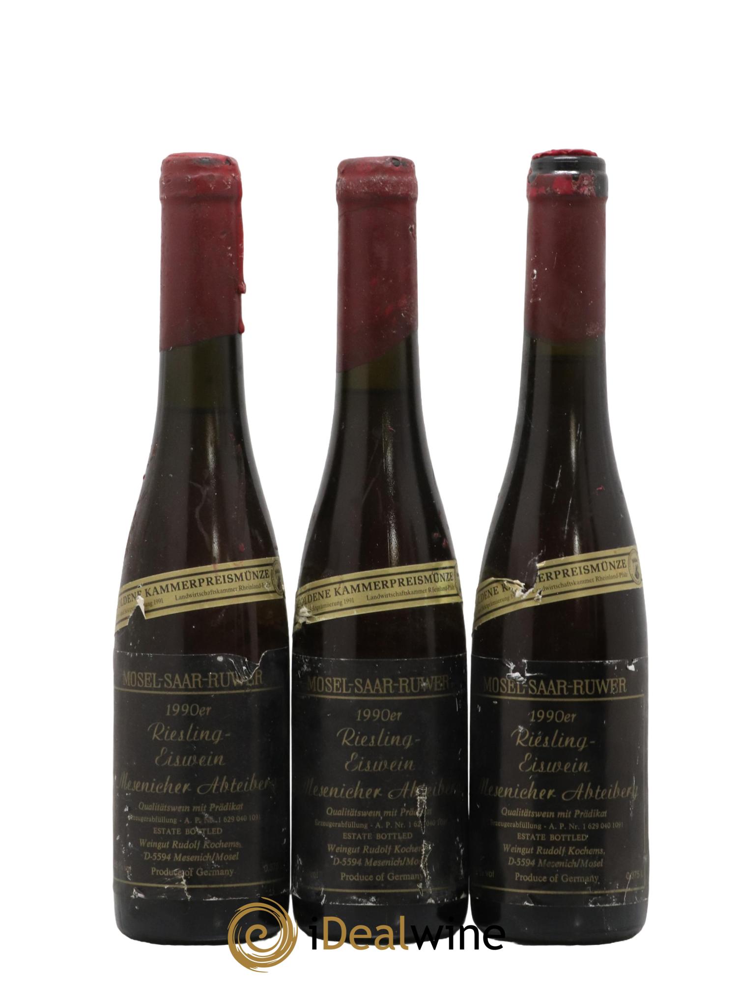 Allemagne Mosel-Saar Weingut Rudolf Kochems Mesenicher Abteiberg Eiswein 1990 - Posten von 3 Demi-Flaschen - 0