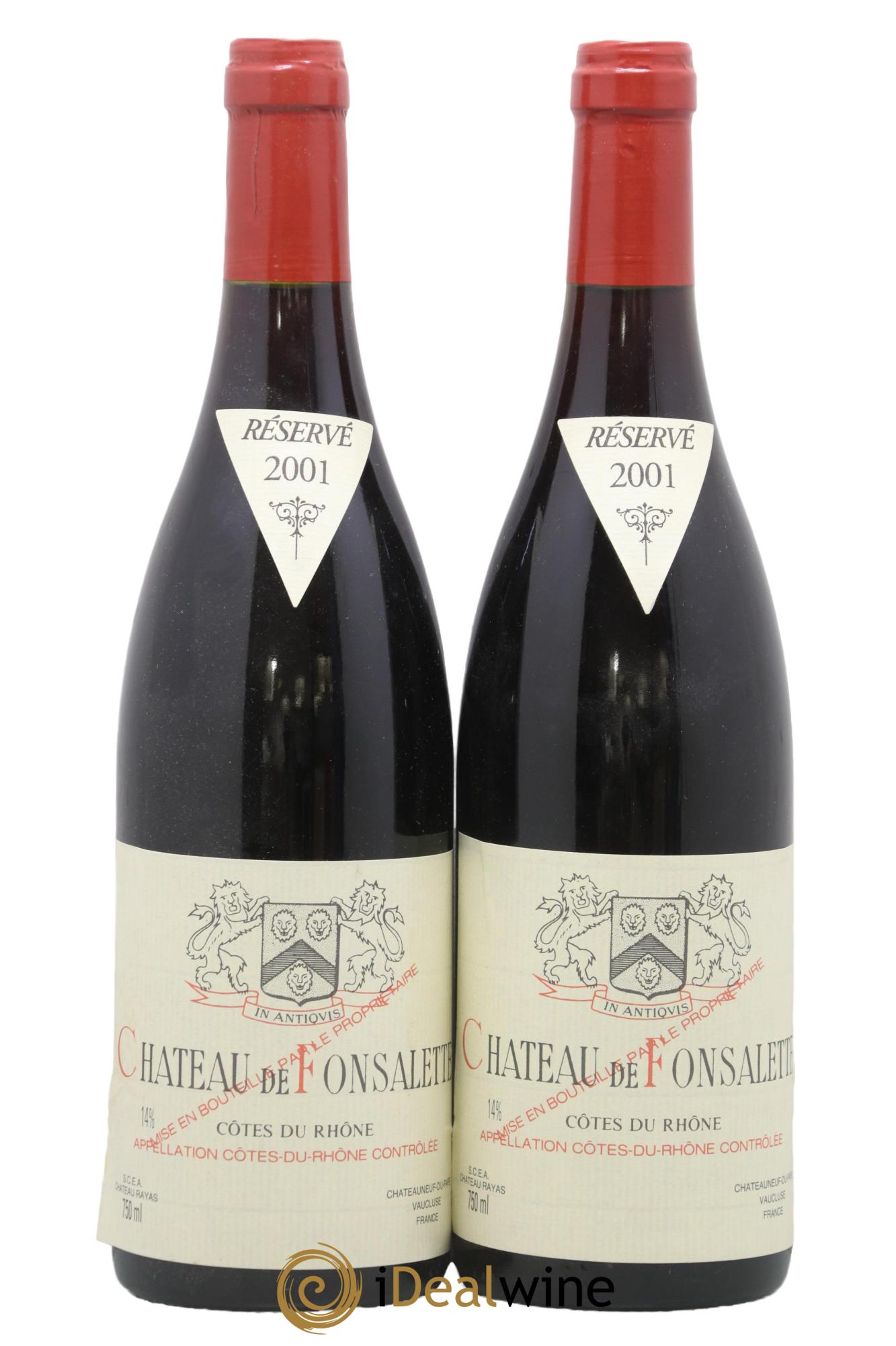 Côtes-du-Rhône Château de Fonsalette Emmanuel Reynaud 2001 - Lotto di 2 bottiglie - 0