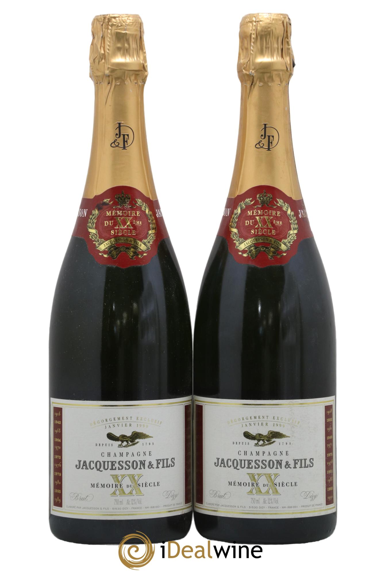 Champagne Mémoire du Xxème Jacquesson - Posten von 2 Flaschen - 0