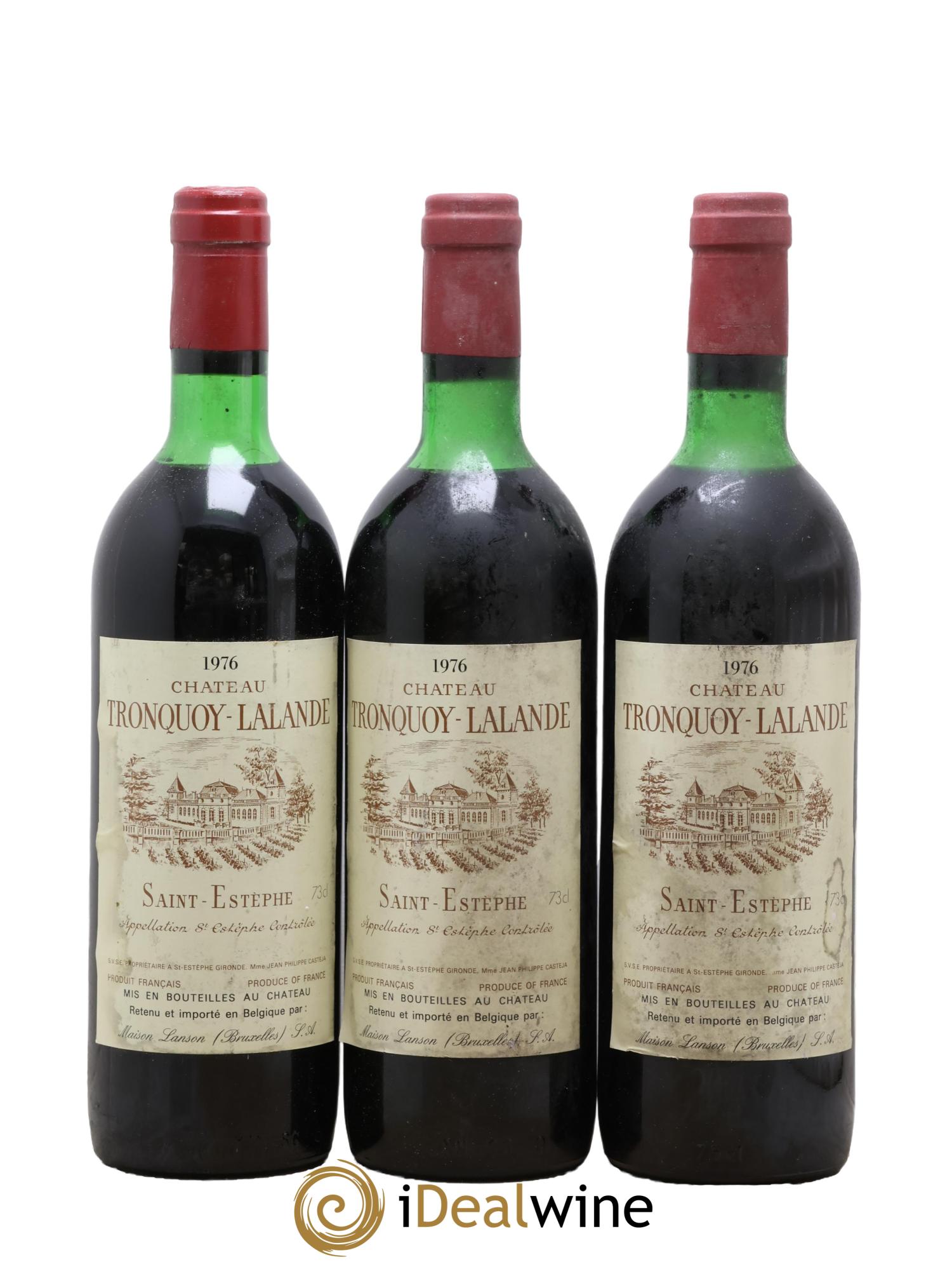 Château Tronquoy Lalande  1976 - Lot de 3 bouteilles - 0
