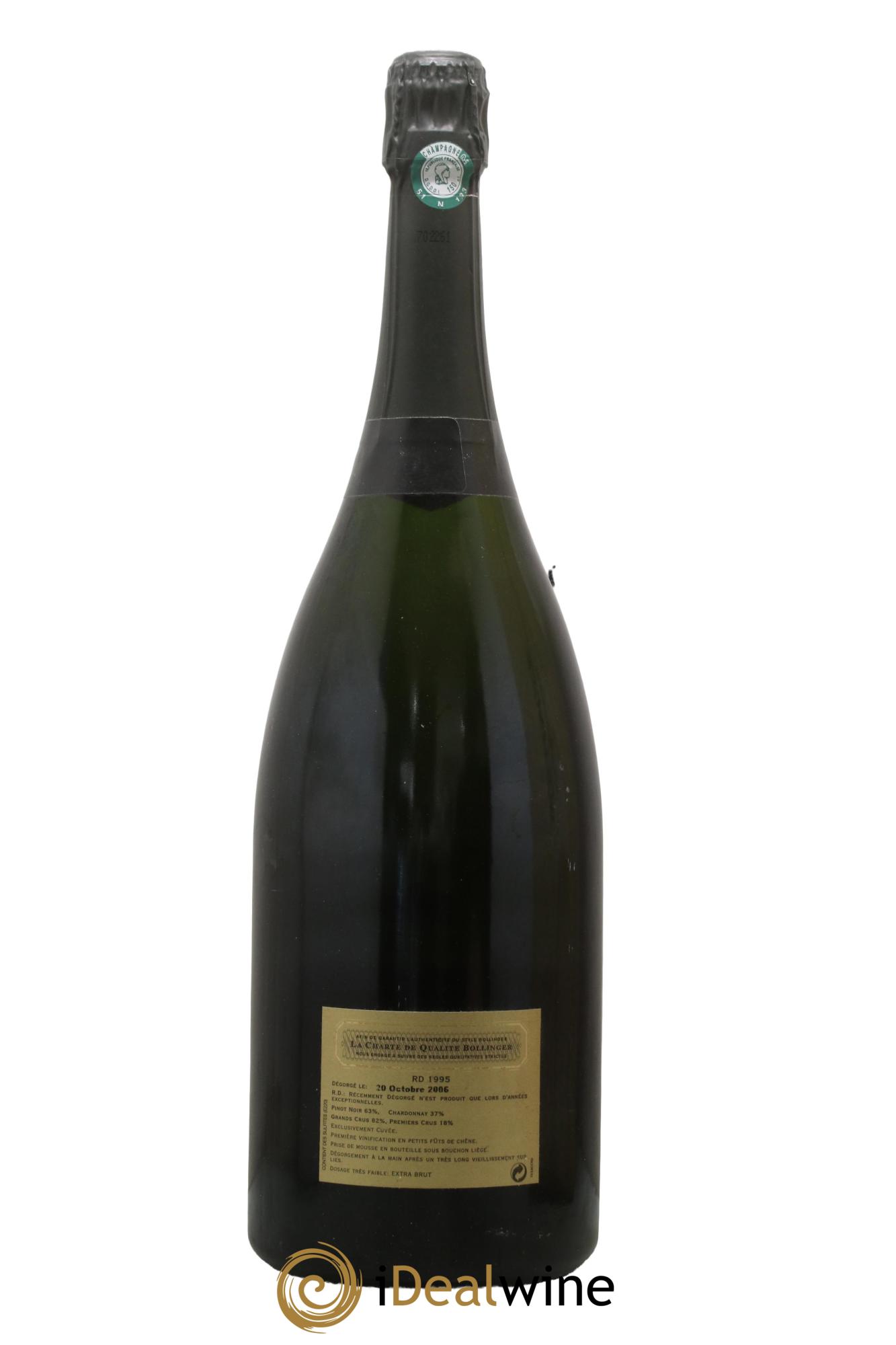 R.D. Extra-Brut Bollinger 1995 - Lot of 1 magnum - 2