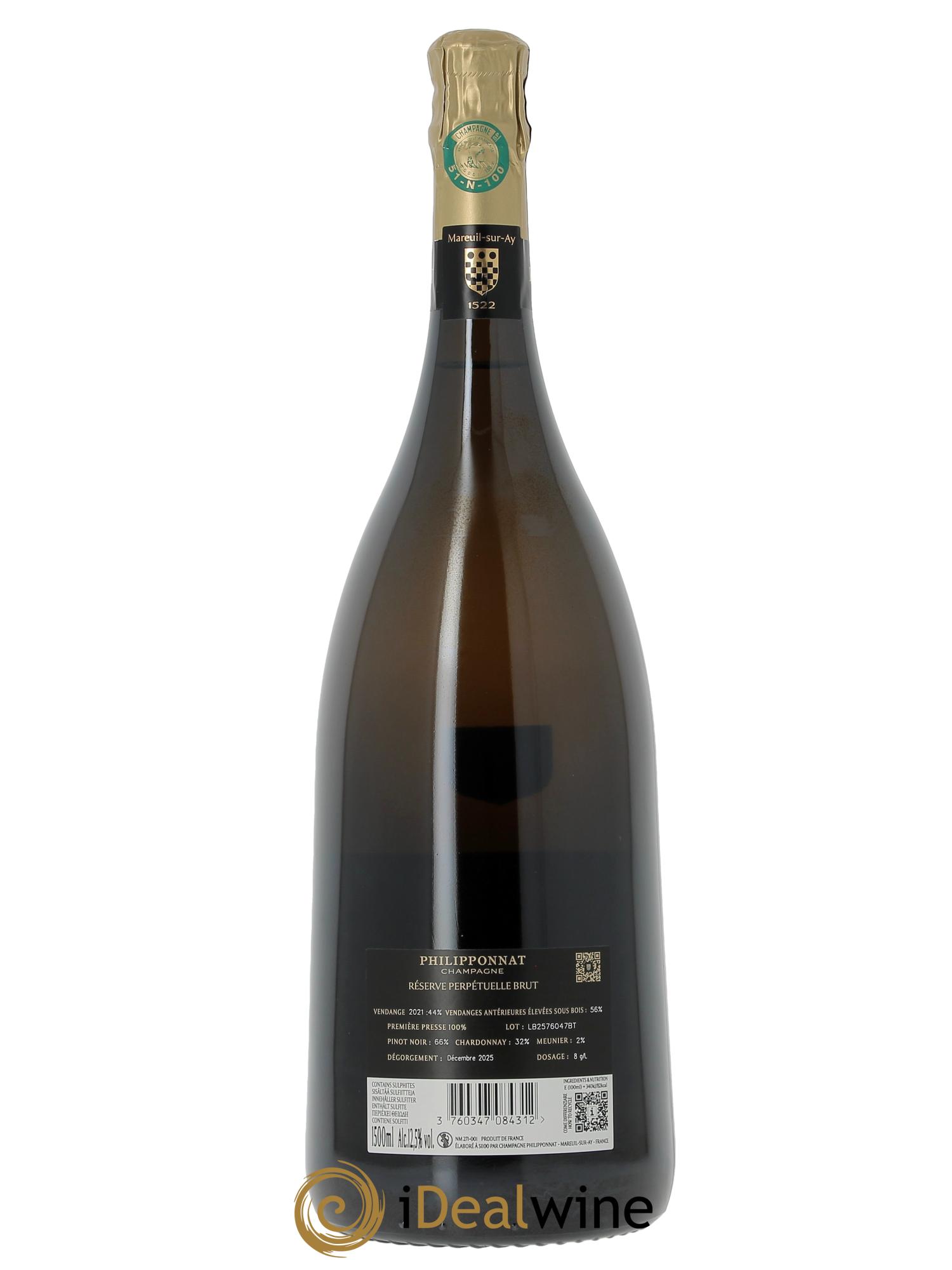 Réserve Perpétuelle Brut Philipponnat - Lotto di 1 magnum - 2