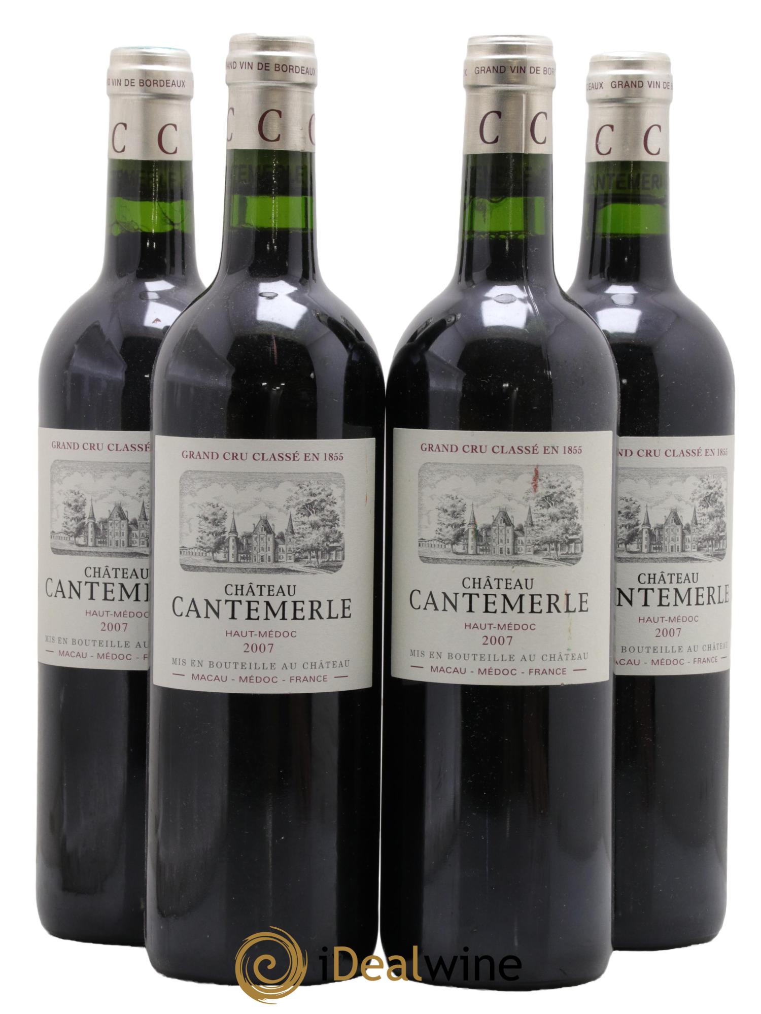 Château Cantemerle 5ème Grand Cru Classé 2007 - Lot de 4 bouteilles - 0