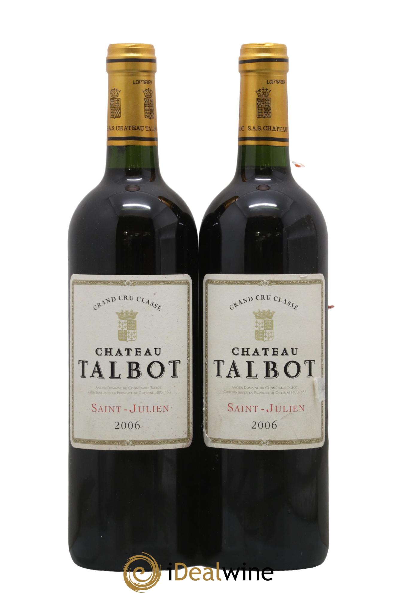 Château Talbot 4ème Grand Cru Classé 2006 - Lot de 2 bouteilles - 0