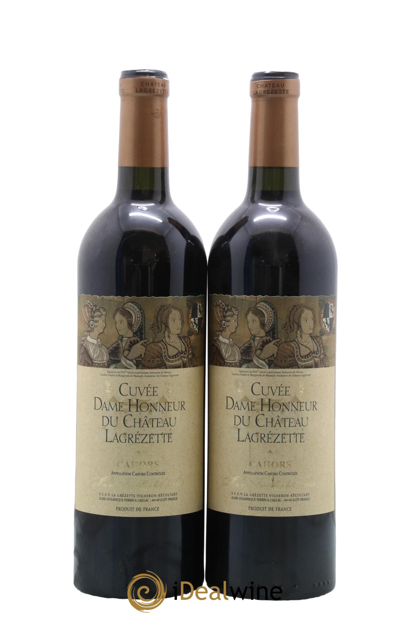 Cahors Château Lagrezette Cuvée Dame Honneur Alain Dominique Perrin 2016 - Lot de 2 bouteilles - 0