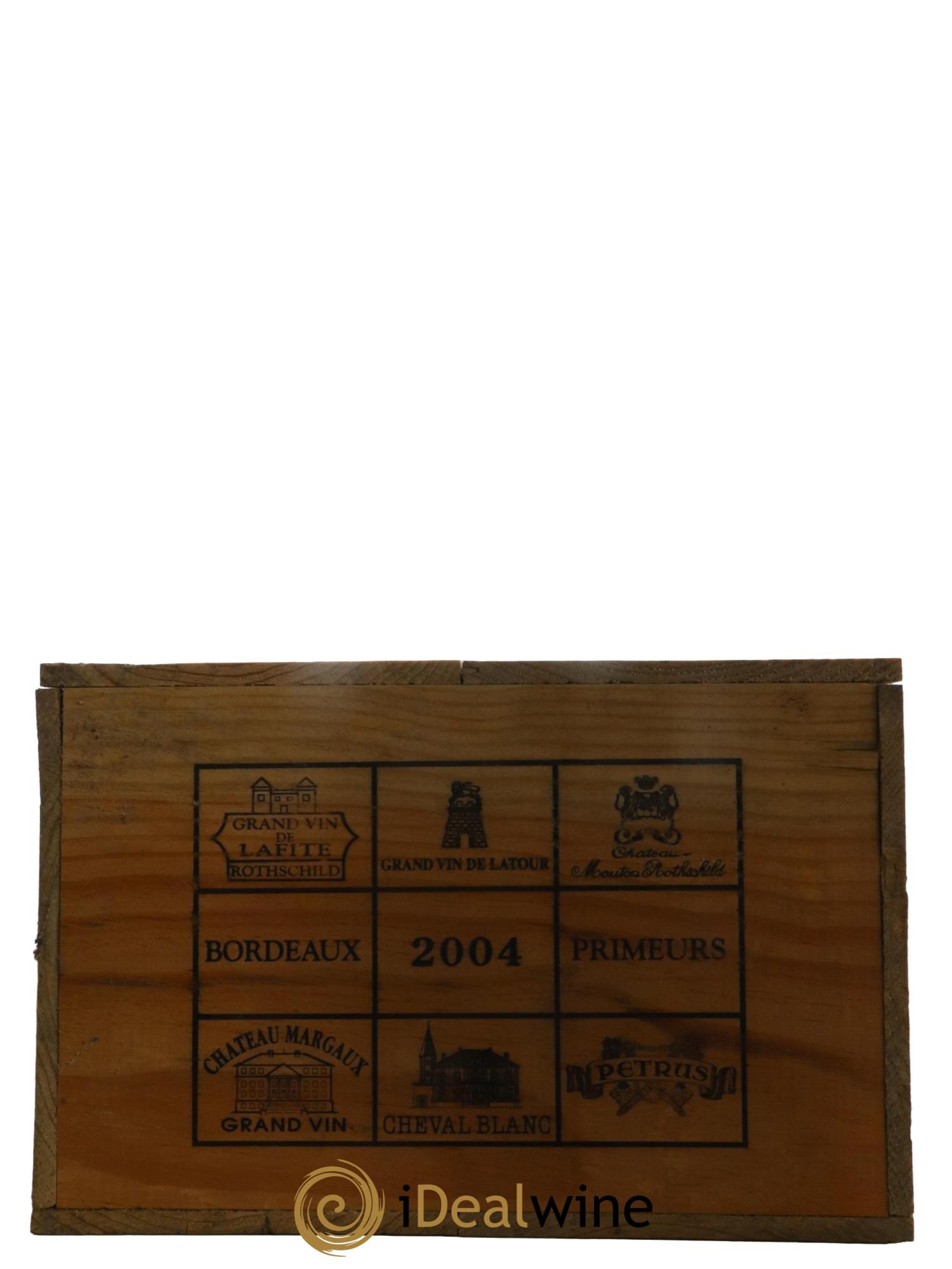 Caisse Primeurs 2 Petrus 2 Mouton 2 Cheval Blanc 2 Latour 2 Margaux 2 Lafitte 2004 - Lot de 12 bouteilles - 11