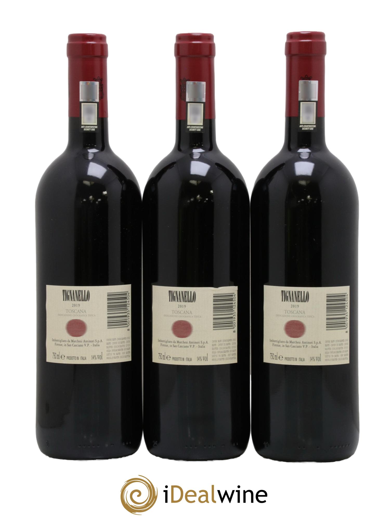 Toscana IGT Tignanello Tenuta Tignanello - Marchesi Antinori 2019 - Lot de 3 bouteilles - 1
