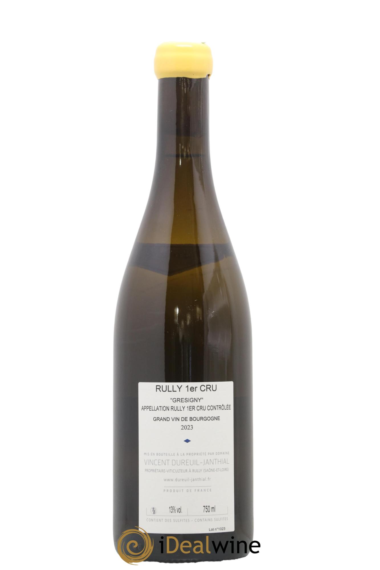 Rully 1er Cru Grésigny Vieilles Vignes Vincent Dureuil-Janthial 2023 - Lot de 1 bouteille - 1