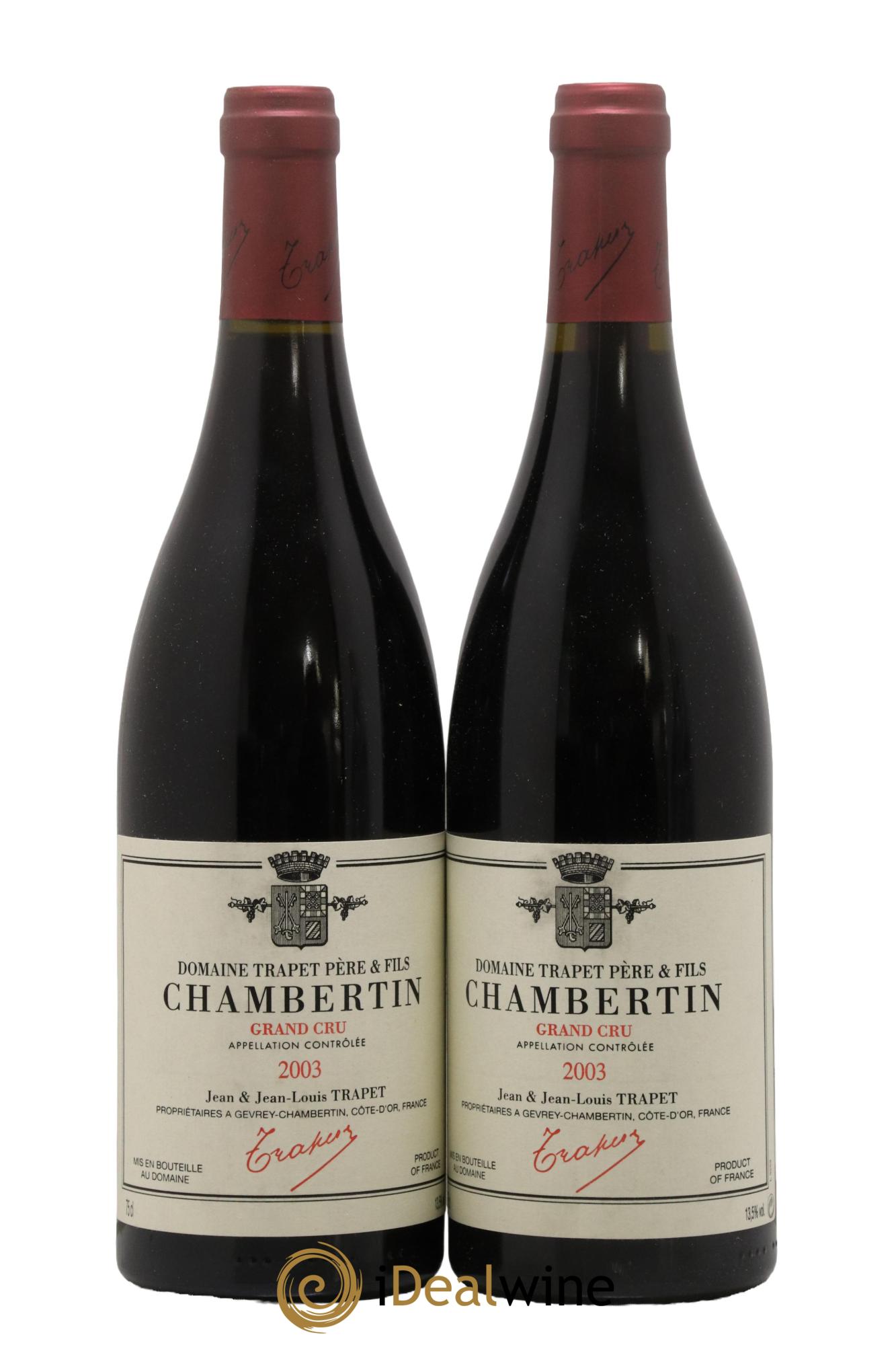 Chambertin Grand Cru Domaine Trapet 2003 - Lotto di 2 bottiglie - 0