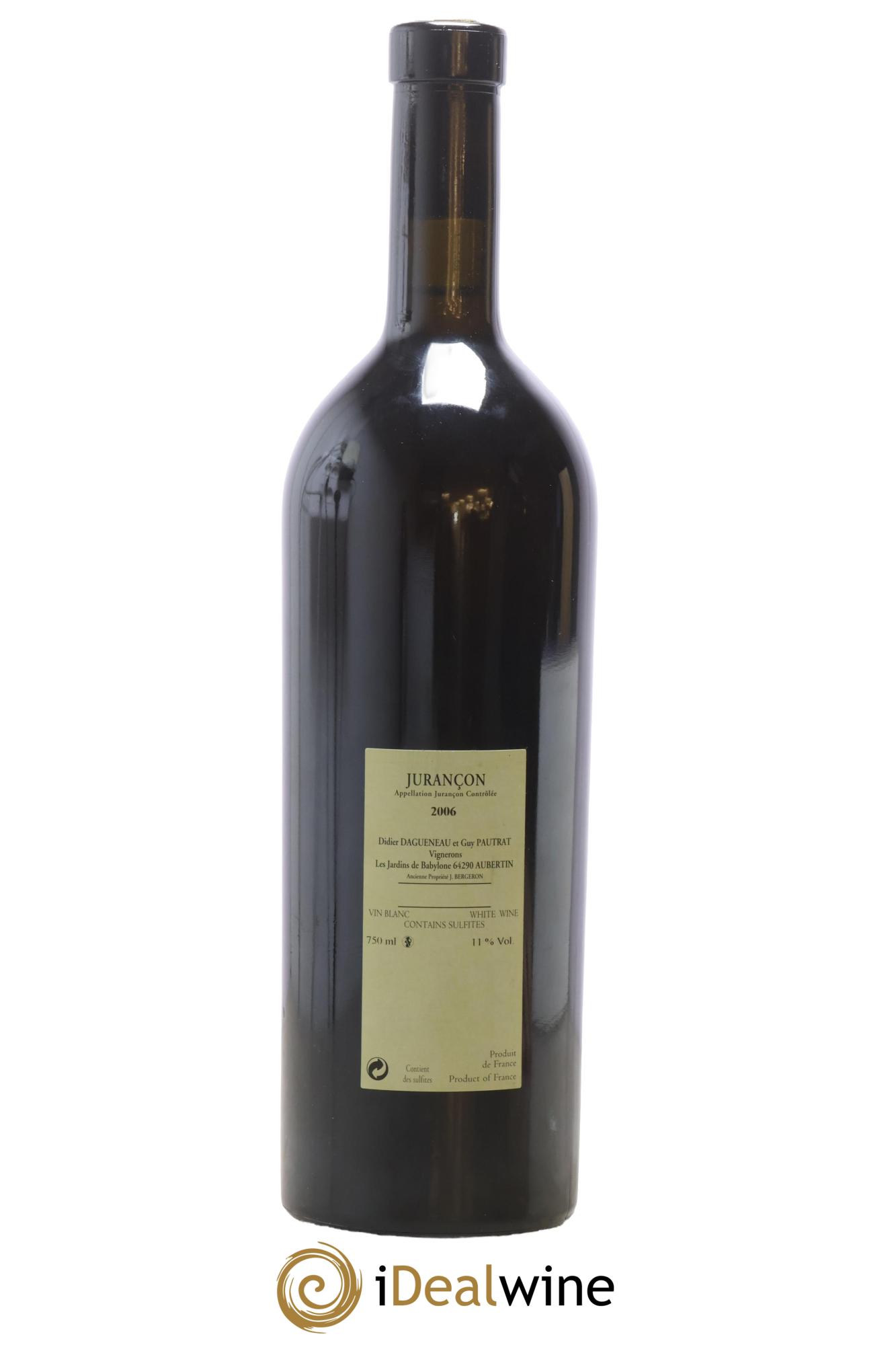 Jurançon Cuvée Ravaillac Les Jardins de Babylone Didier Dagueneau 2006 - Lot de 1 bouteille - 1