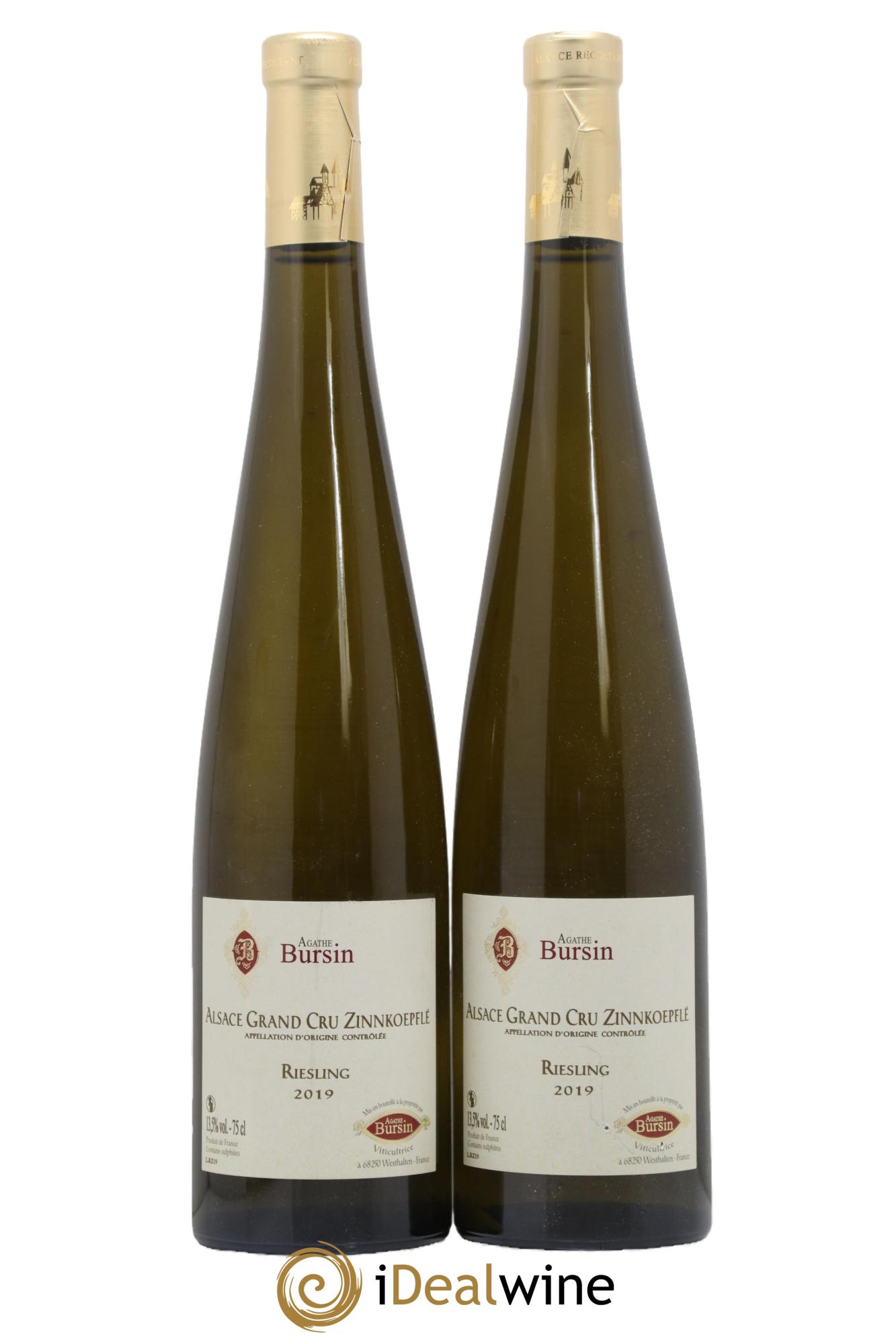 Alsace Riesling Grand Cru Zinnkoepflé Agathe Bursin 2019 - Lot de 2 bouteilles - 0