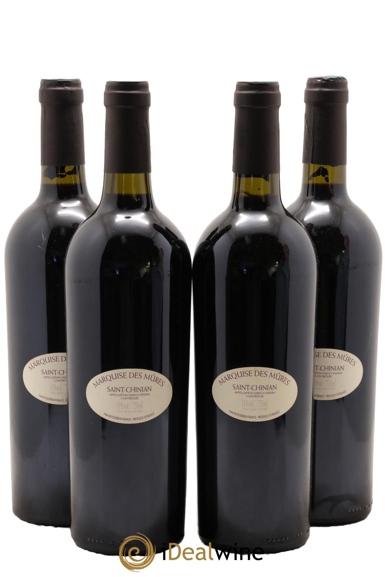 Saint-Chinian Réserve Des Marquises Domaine Marquises Des Mûres 2001 - Lot de 4 bouteilles - 1