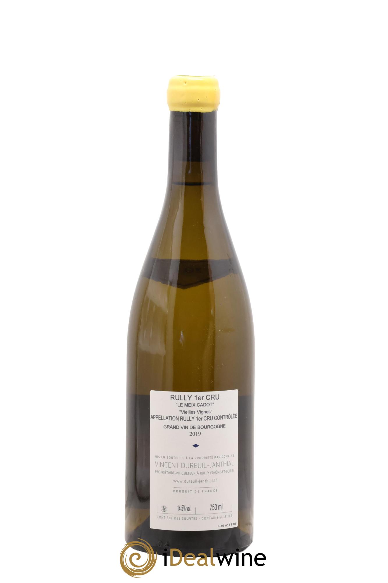 Rully 1er Cru Le Meix Cadot Vieilles Vignes Vincent Dureuil-Janthial 2019 - Posten von 1 Flasche - 1