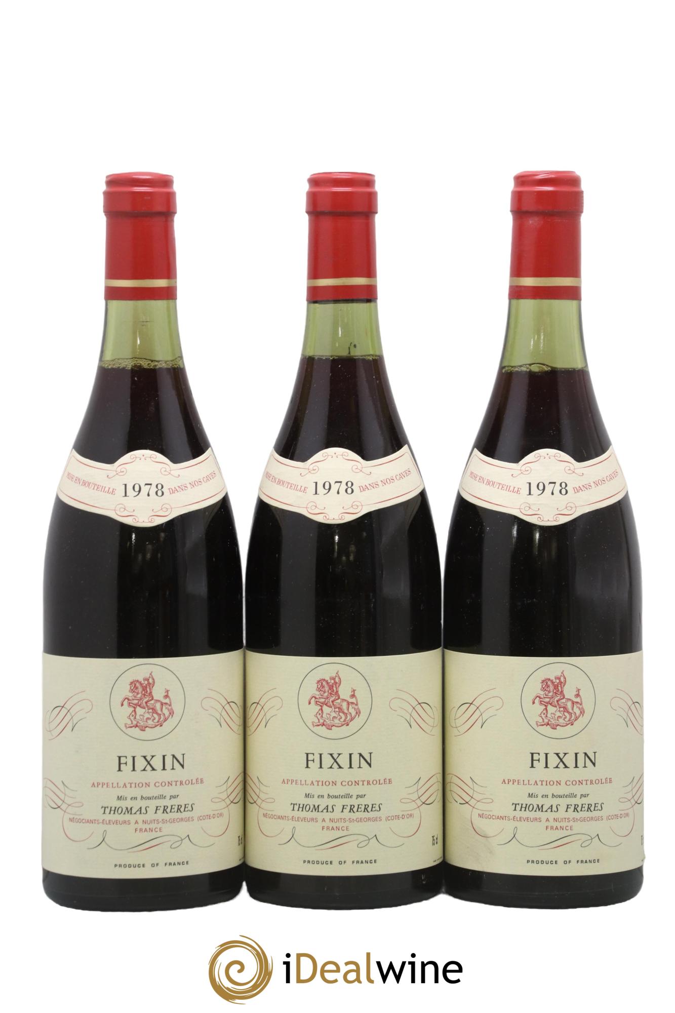 Fixin Thomas Frères 1978 - Lot de 3 bouteilles - 0