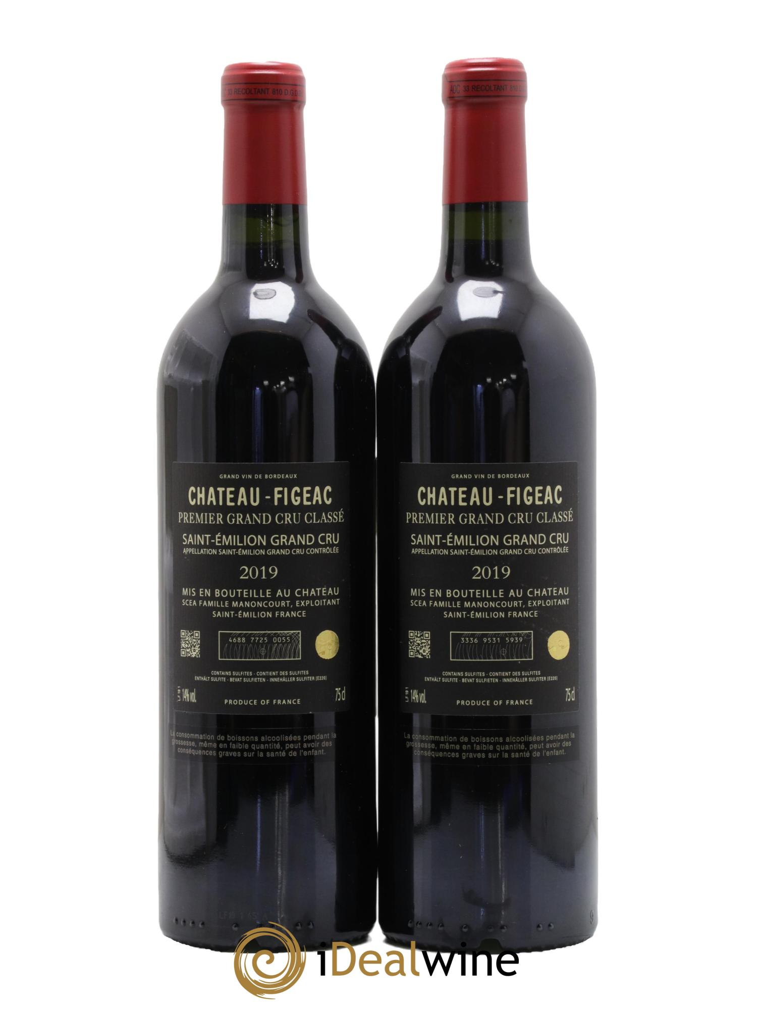 Château Figeac 1er Grand Cru Classé A 2019 - Lot de 2 bouteilles - 1