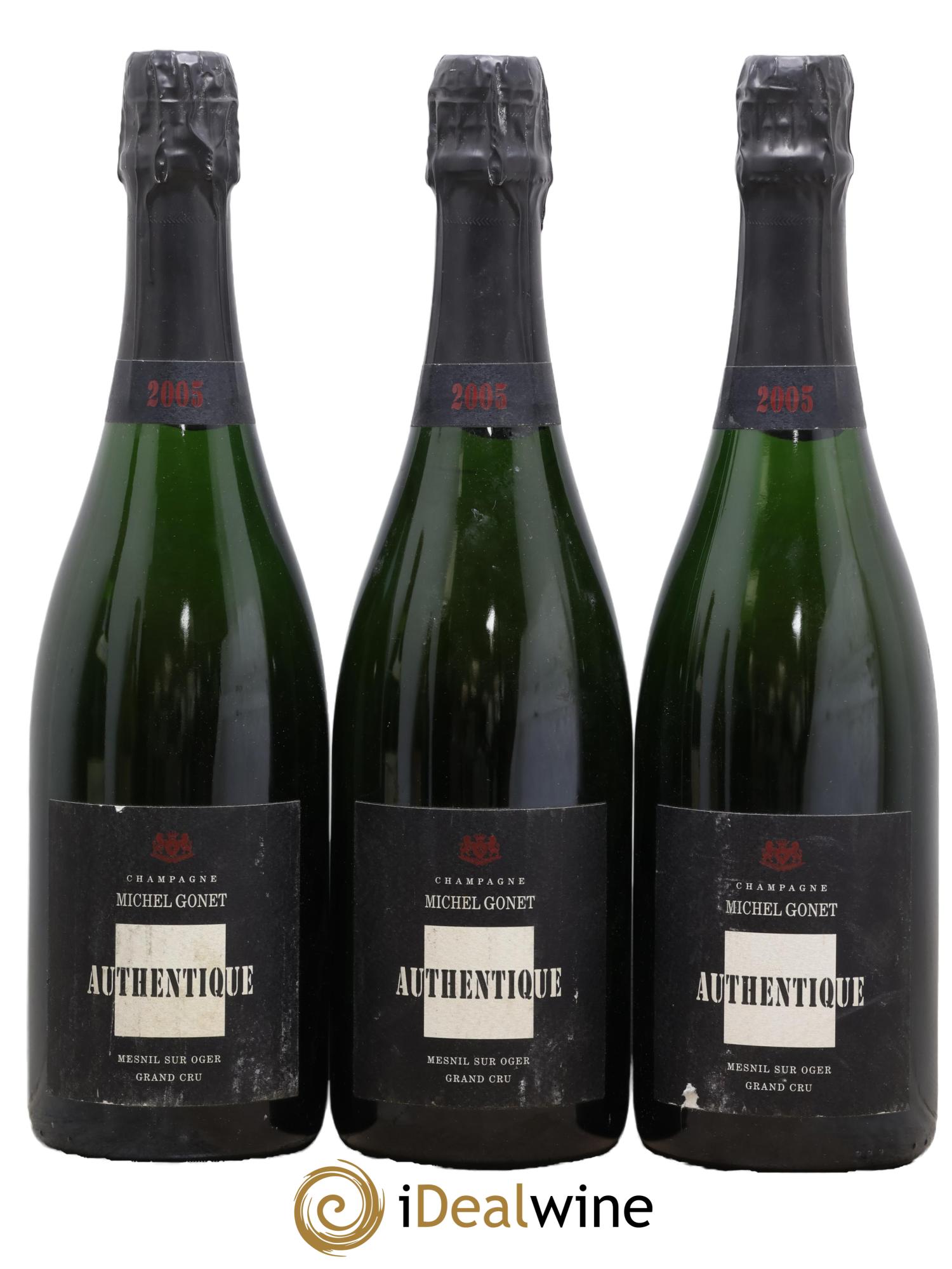 Champagne Authentique Michel Gonet 2005 - Lotto di 3 bottiglie - 0