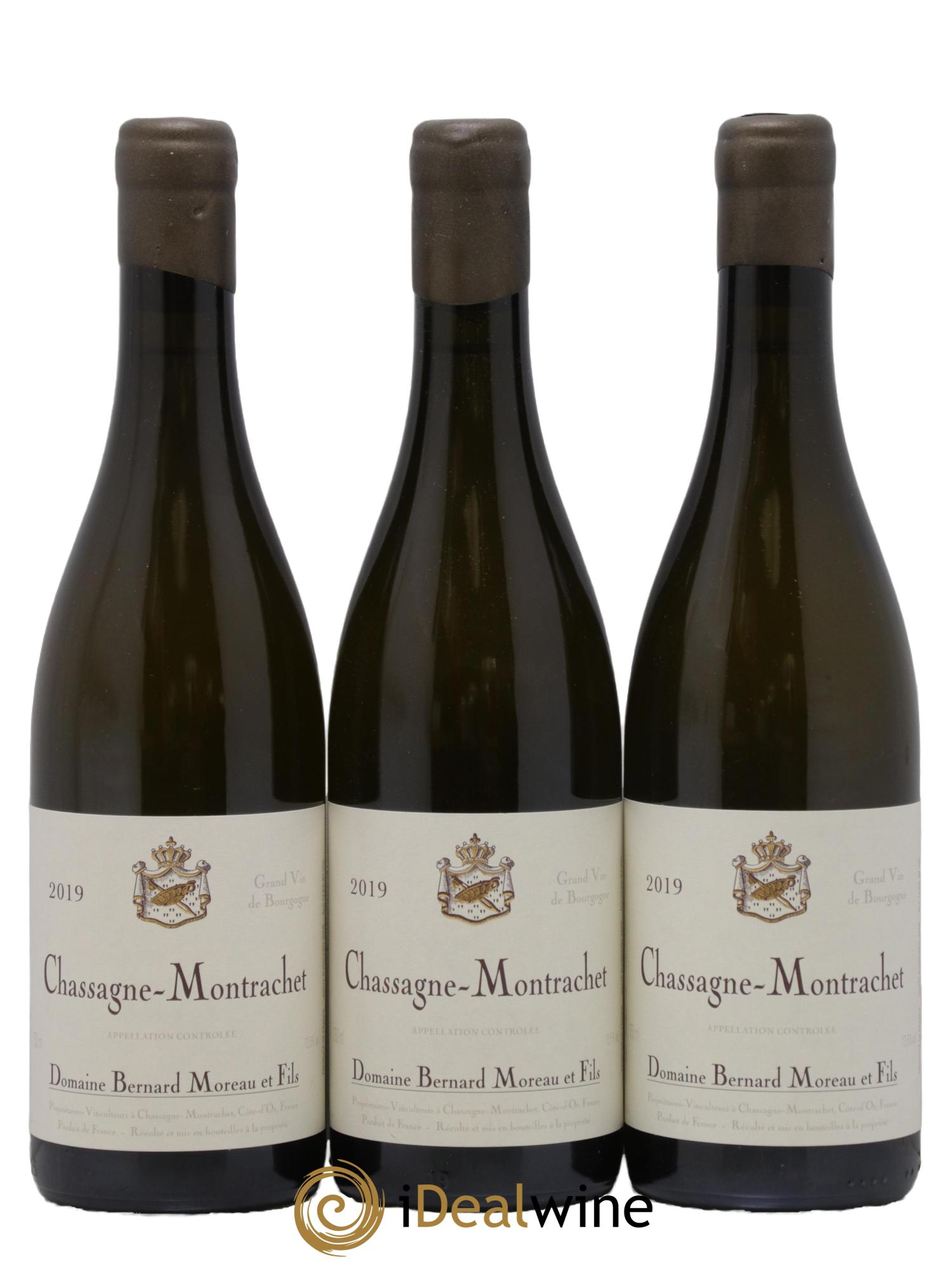 Chassagne-Montrachet Bernard Moreau et Fils (Domaine) 2019 - Lot de 3 bouteilles - 0