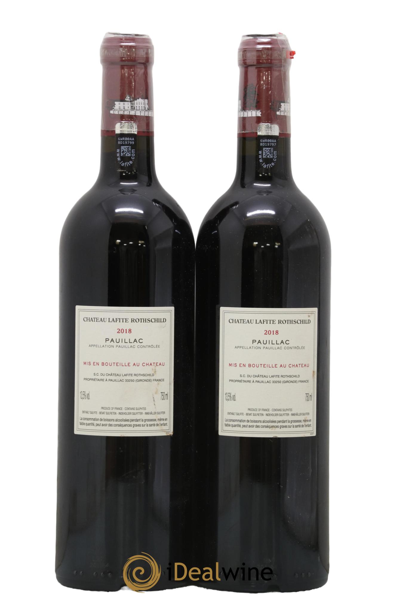 Château Lafite Rothschild 1er Grand Cru Classé 2018 - Lot de 2 bouteilles - 1