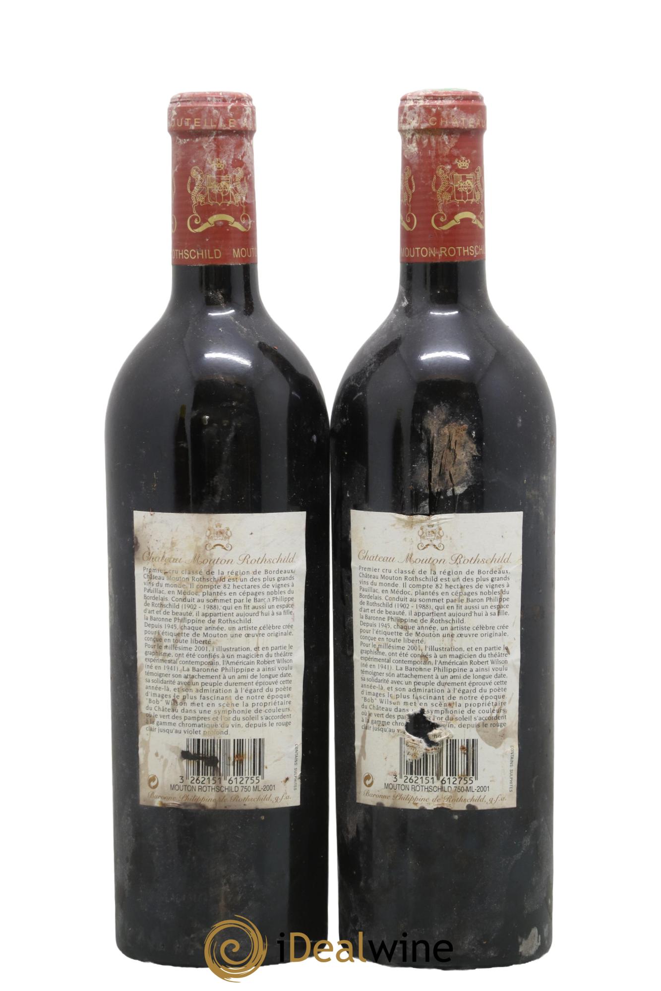 Château Mouton Rothschild 1er Grand Cru Classé 2001 - Lot of 2 bottles - 1