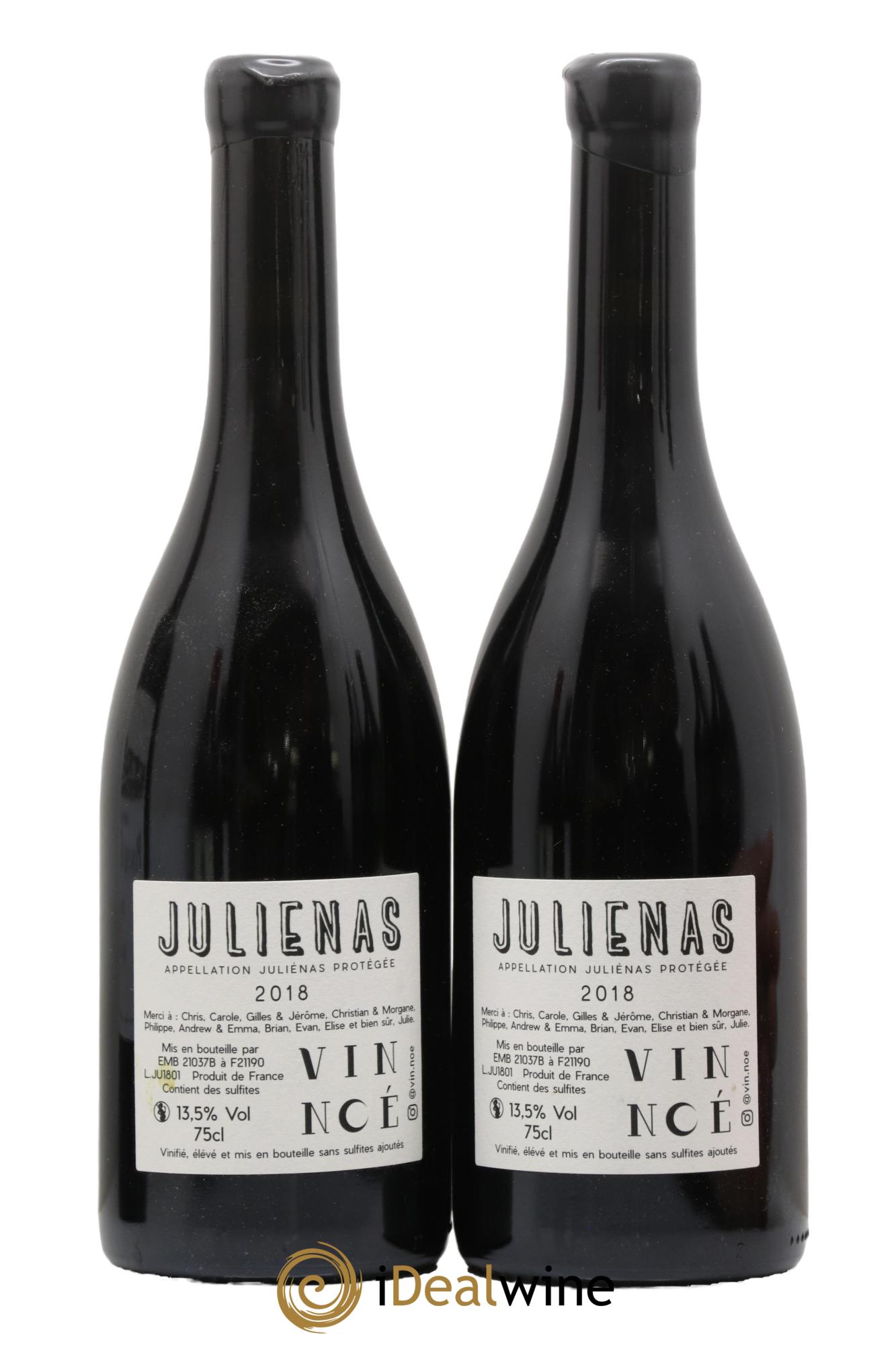 Juliénas Vin Noé 2018 - Lotto di 2 bottiglie - 1