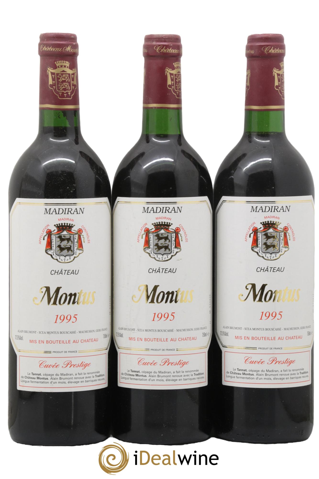 Madiran Château Montus-Prestige Alain Brumont 1995 - Lot of 3 bottles - 0